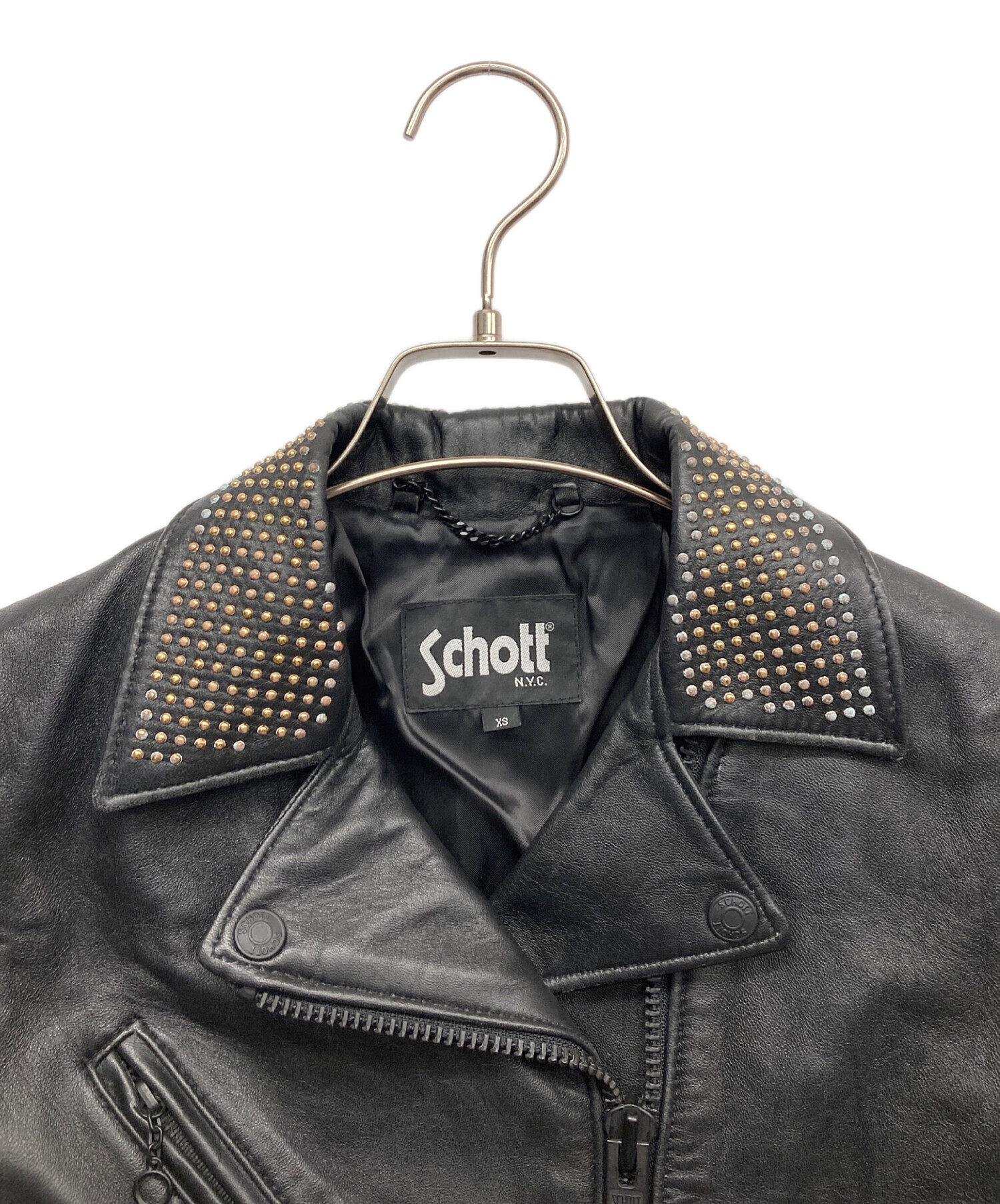 中古・古着通販】Schott (ショット) スタッズラムレザーダブル