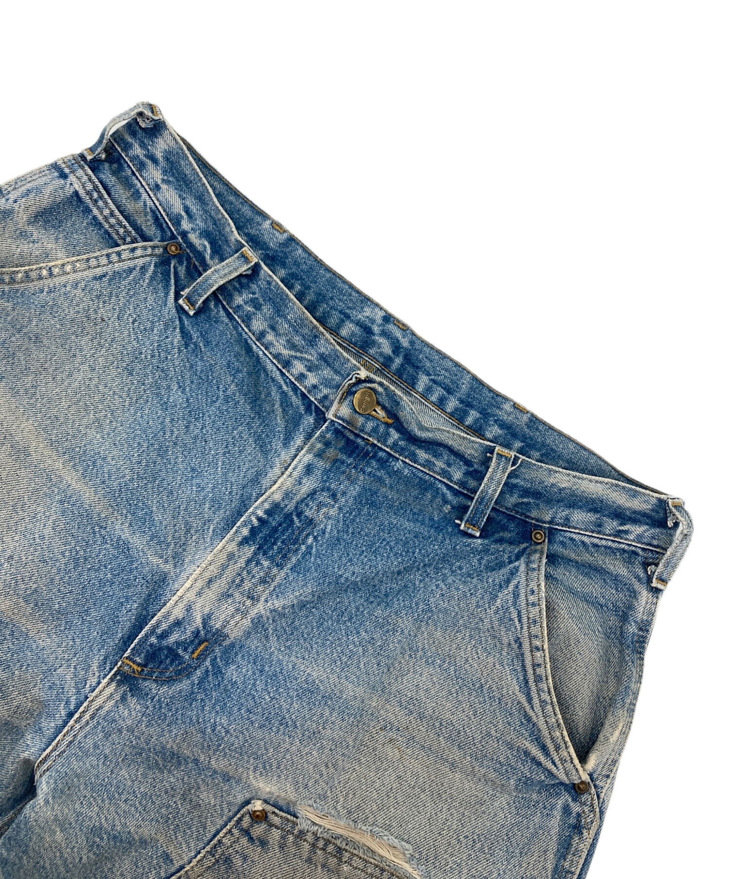 Carhartt ダブルニーペインターパンツ デニムブルー 古着USA製カーハートダブルニーデニムペインターパンツ青色(ブルー