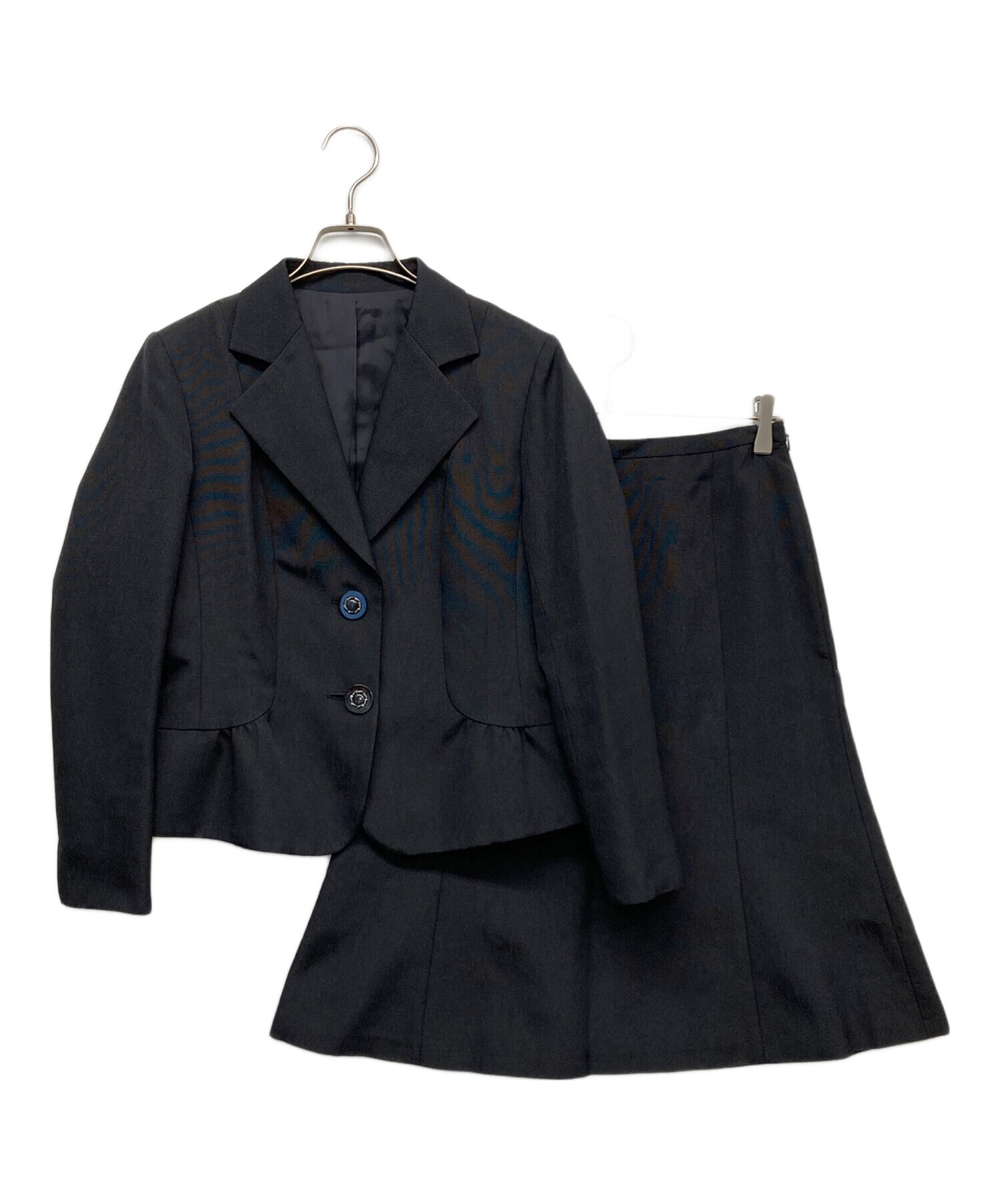 中古・古着通販】LEILIAN (レリアン) シルク混セットアップ ブラック 