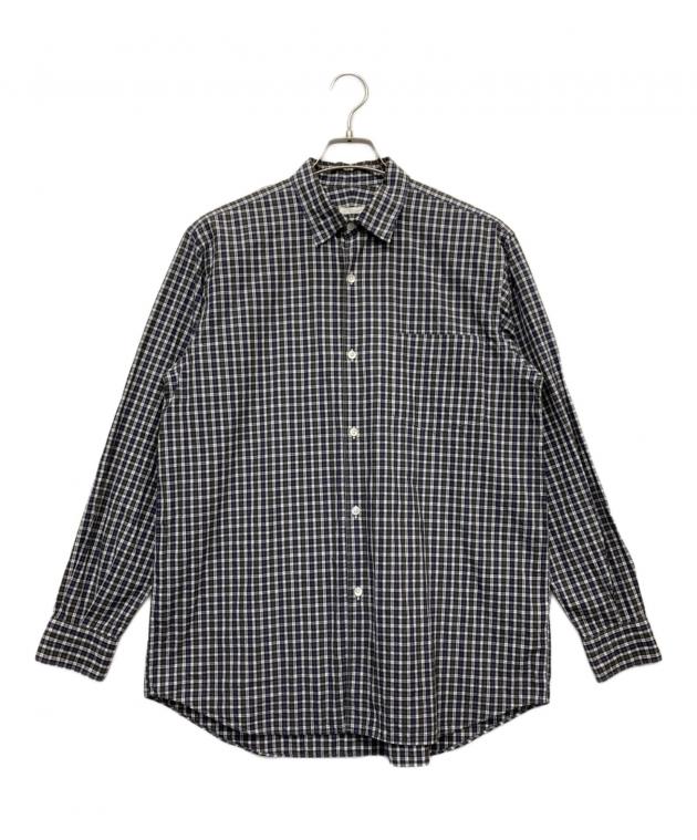 comoli タータン　チェック　シャツ　サイズ1 中古・古着通販】COMOLI (コモリ) タータンチェックシャツ ネイビー