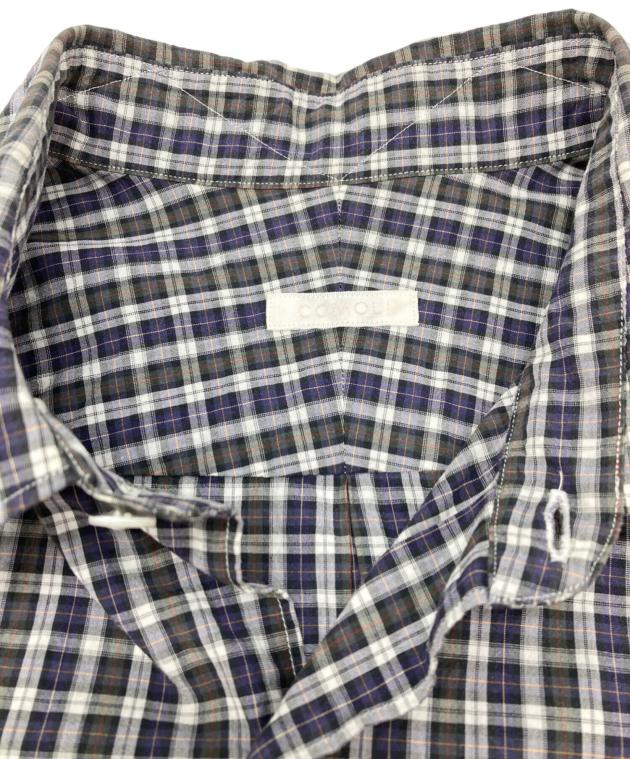 中古・古着通販】COMOLI (コモリ) タータンチェックシャツ ネイビー