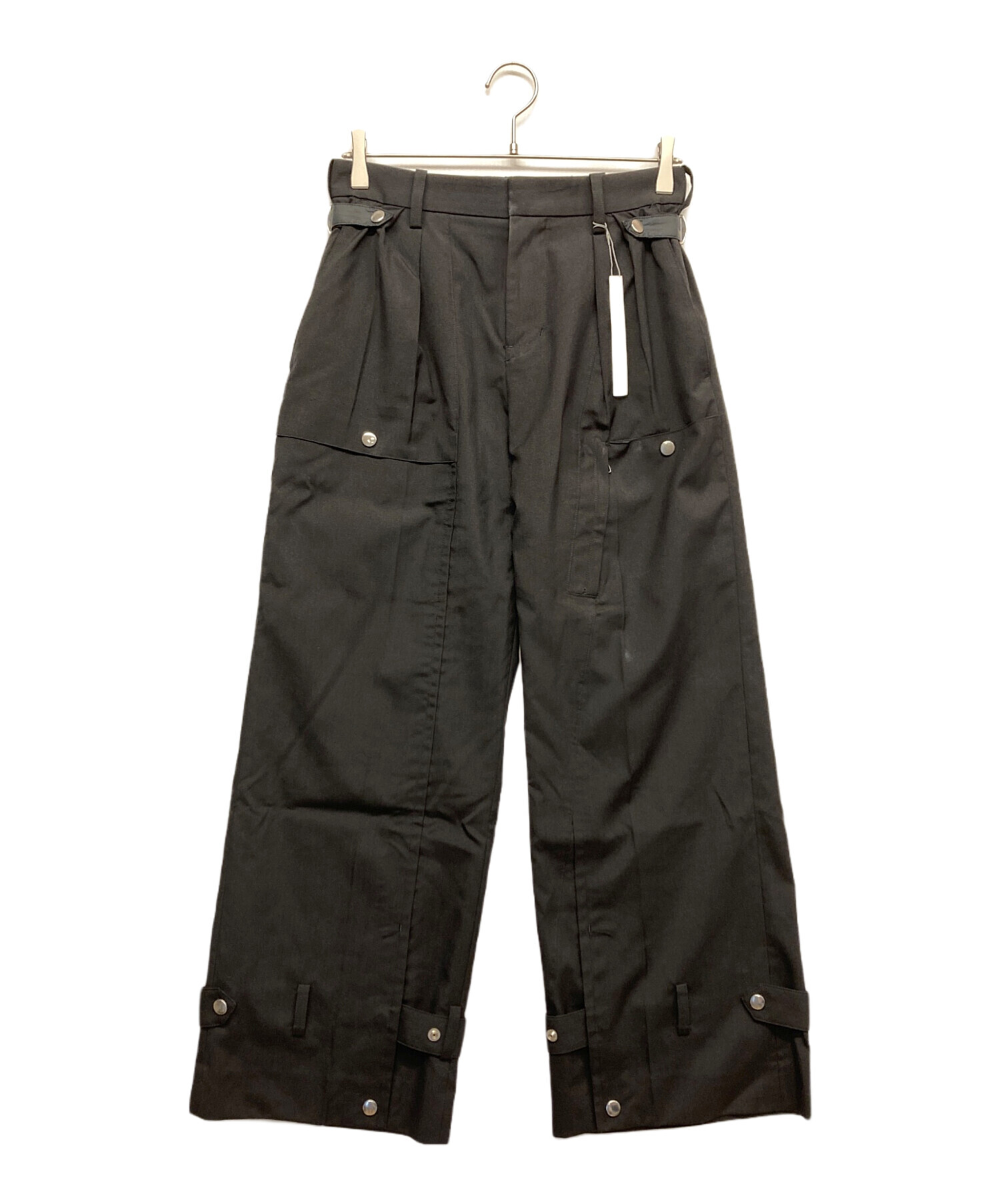 23ss 新品 Tamme CWU-1/P WIDE SLACKS BLACK 中古・古着通販】Tamme (タム) CWU-1/P WIDE SLACKS ブラック サイズ