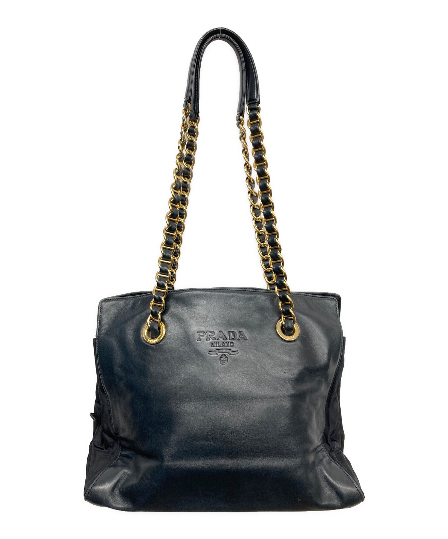 中古・古着通販】PRADA (プラダ) ロゴモチーフチェーントートバッグ 