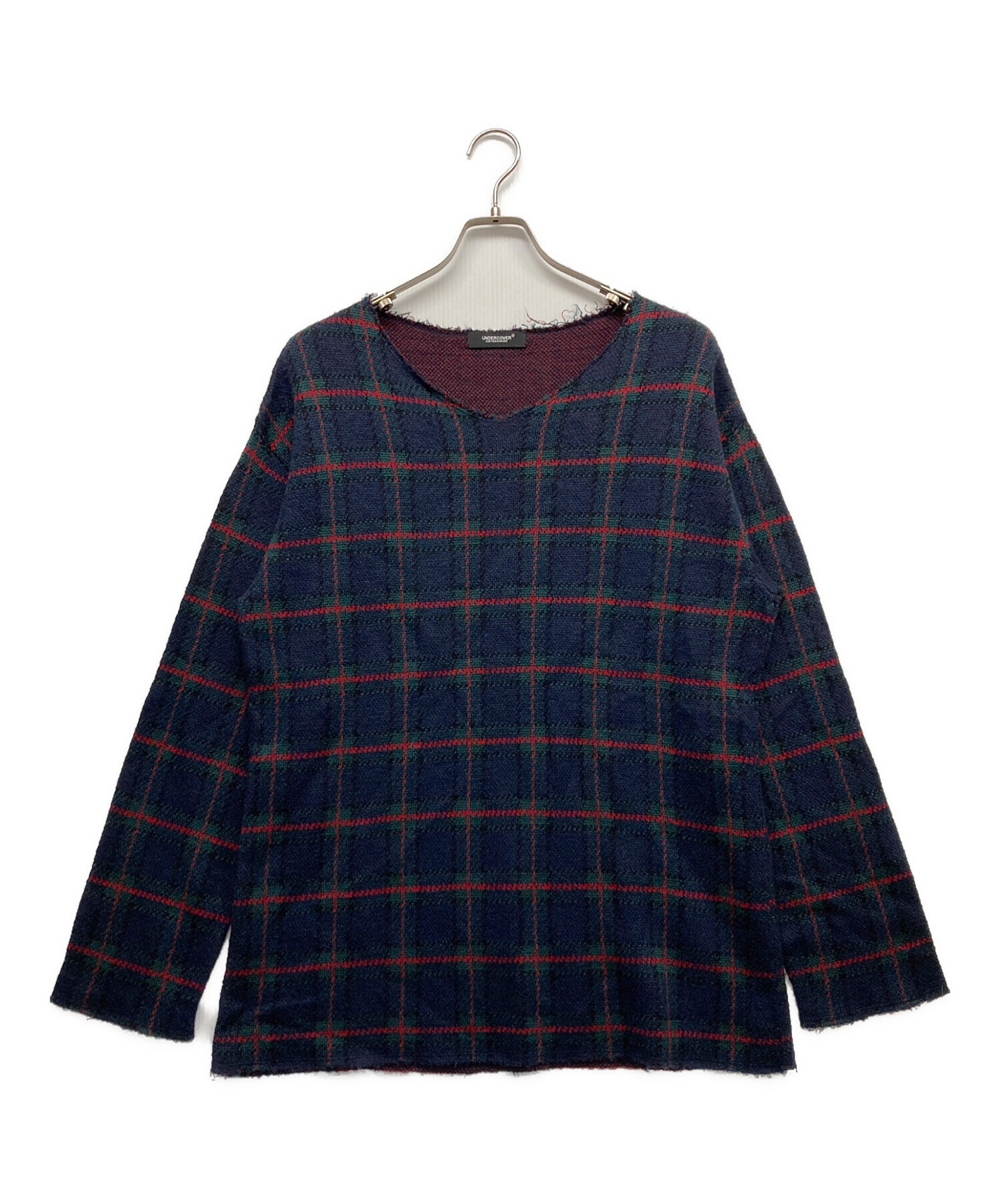 中古・古着通販】UNDERCOVER (アンダーカバー) チェック柄Vネック 
