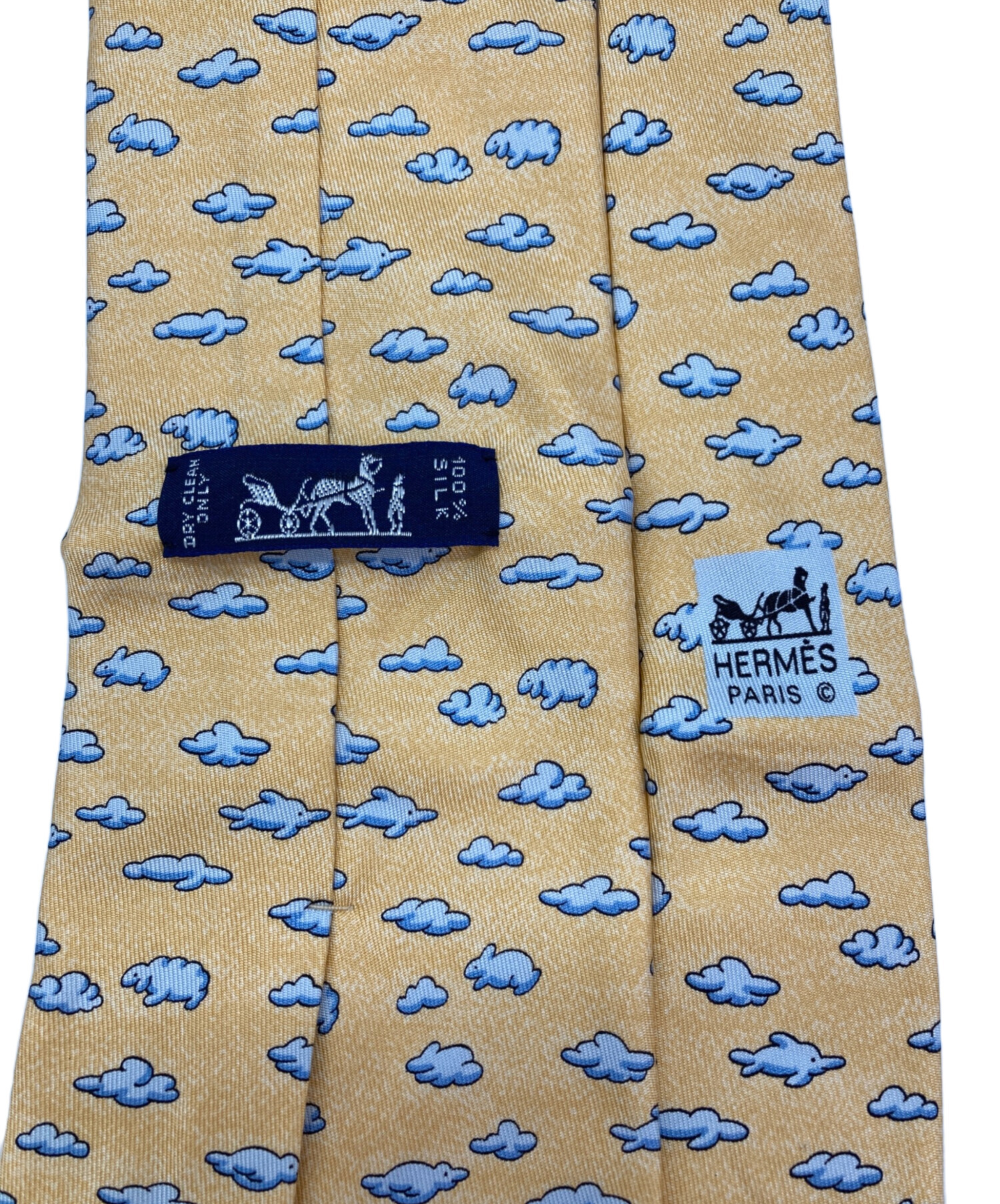 中古・古着通販】HERMES (エルメス) シルクネクタイ イエロー サイズ
