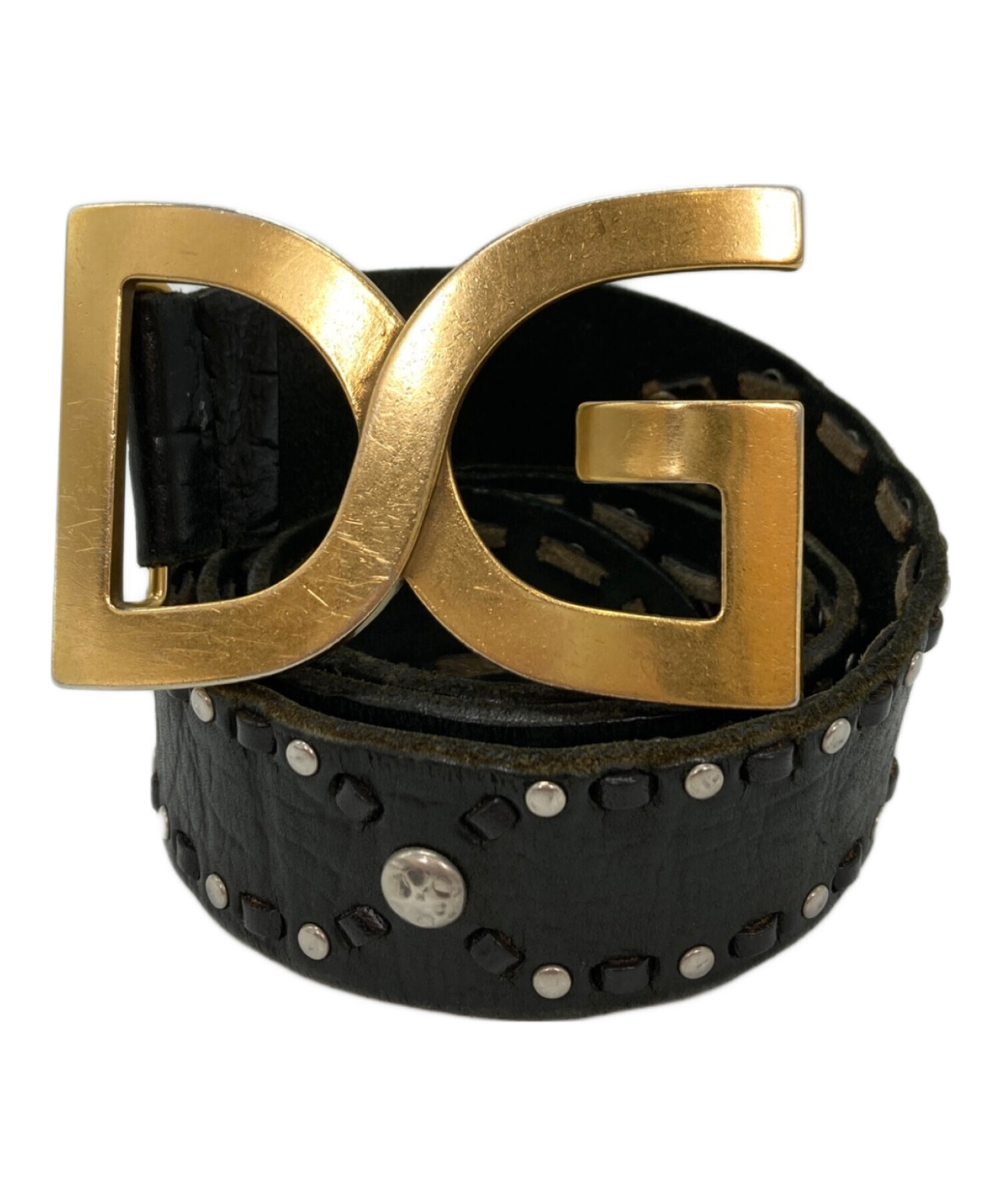 ドルチェ＆ガッバーナ ベルト ブラック ゴールド 中古 中古・古着通販】DOLCE & GABBANA (ドルチェ＆ガッバーナ) ロゴ