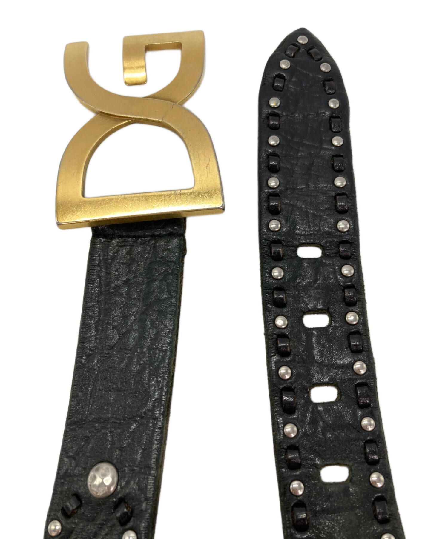 ドルチェ＆ガッバーナ ベルト ブラック ゴールド 中古 中古・古着通販】DOLCE & GABBANA (ドルチェ＆ガッバーナ) ロゴ