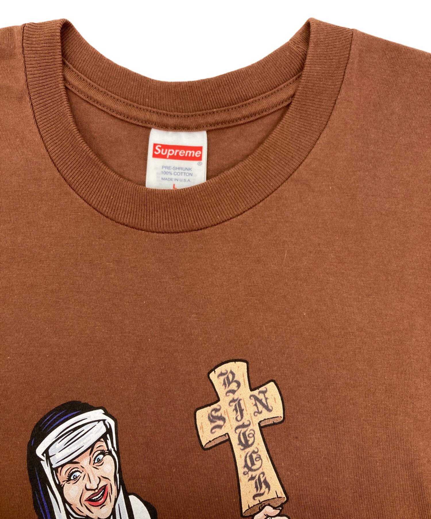中古・古着通販】Supreme (シュプリーム) NUNS TEE ブラウン サイズ:L 