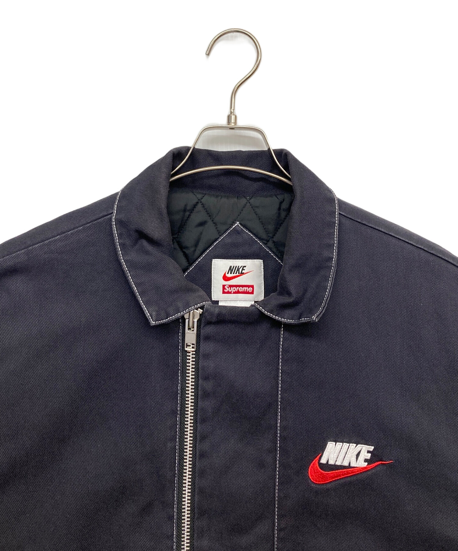 Nike×Supreme ダブルジップワークジャケット 18AW SUPREME × NIKE Cotton twill Double Zip Work Jacket 紺 L