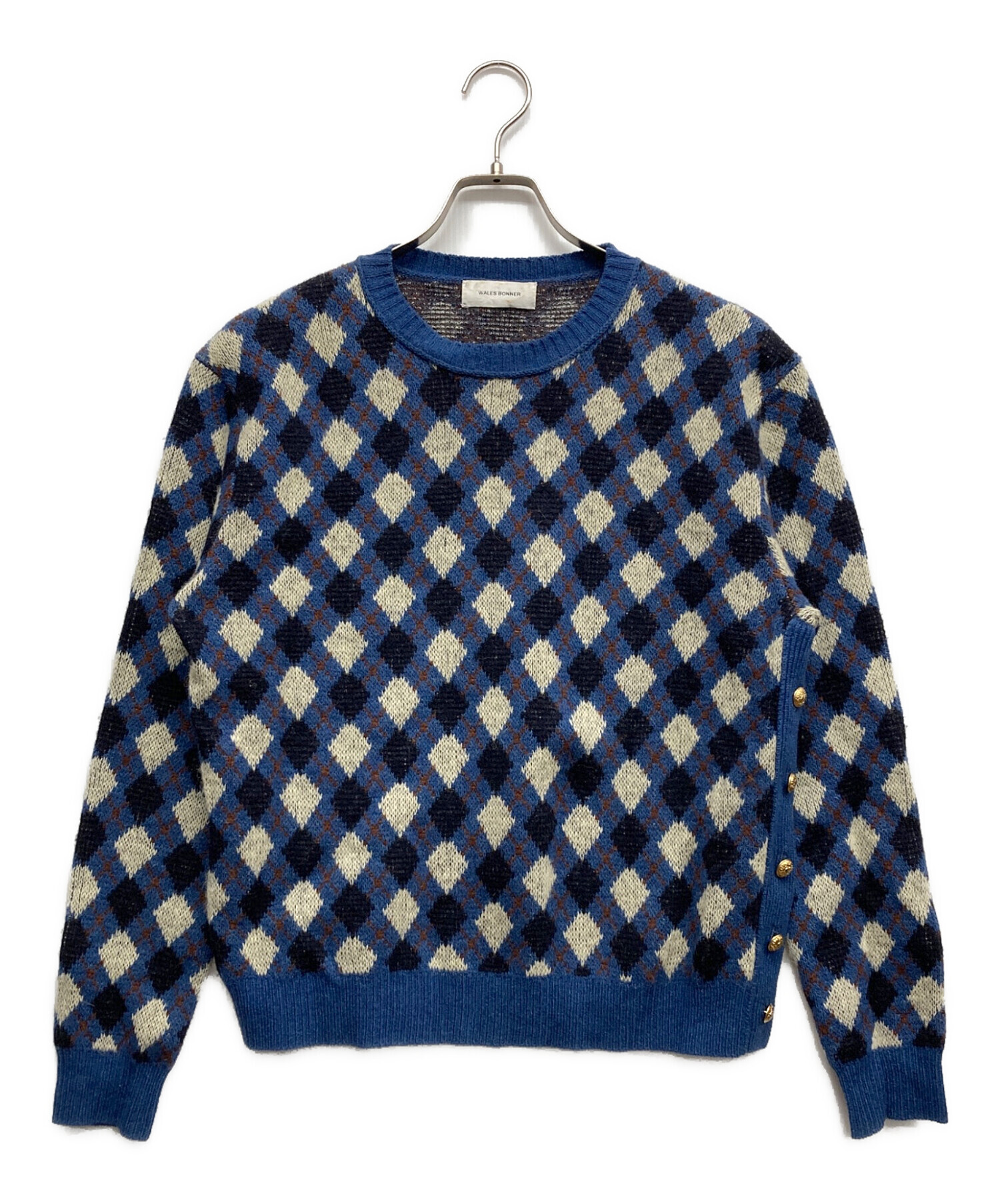トップス Wales Bonner argyle knit 中古・古着通販】WALES BONNER (ウェールズボナー) アーガイルニット