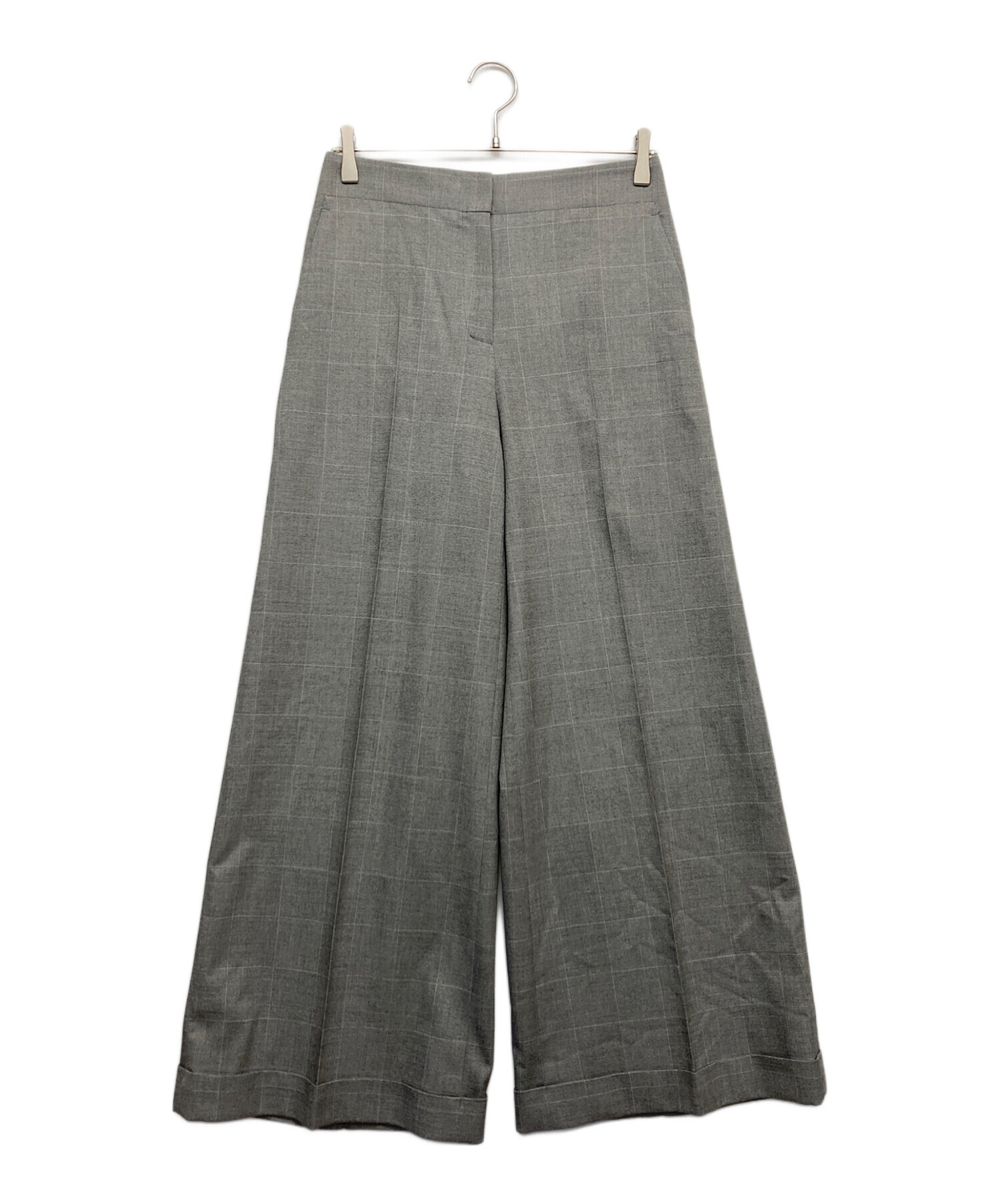 iCB Complete グレー チェック柄 パンツスーツ 42号 中古・古着通販