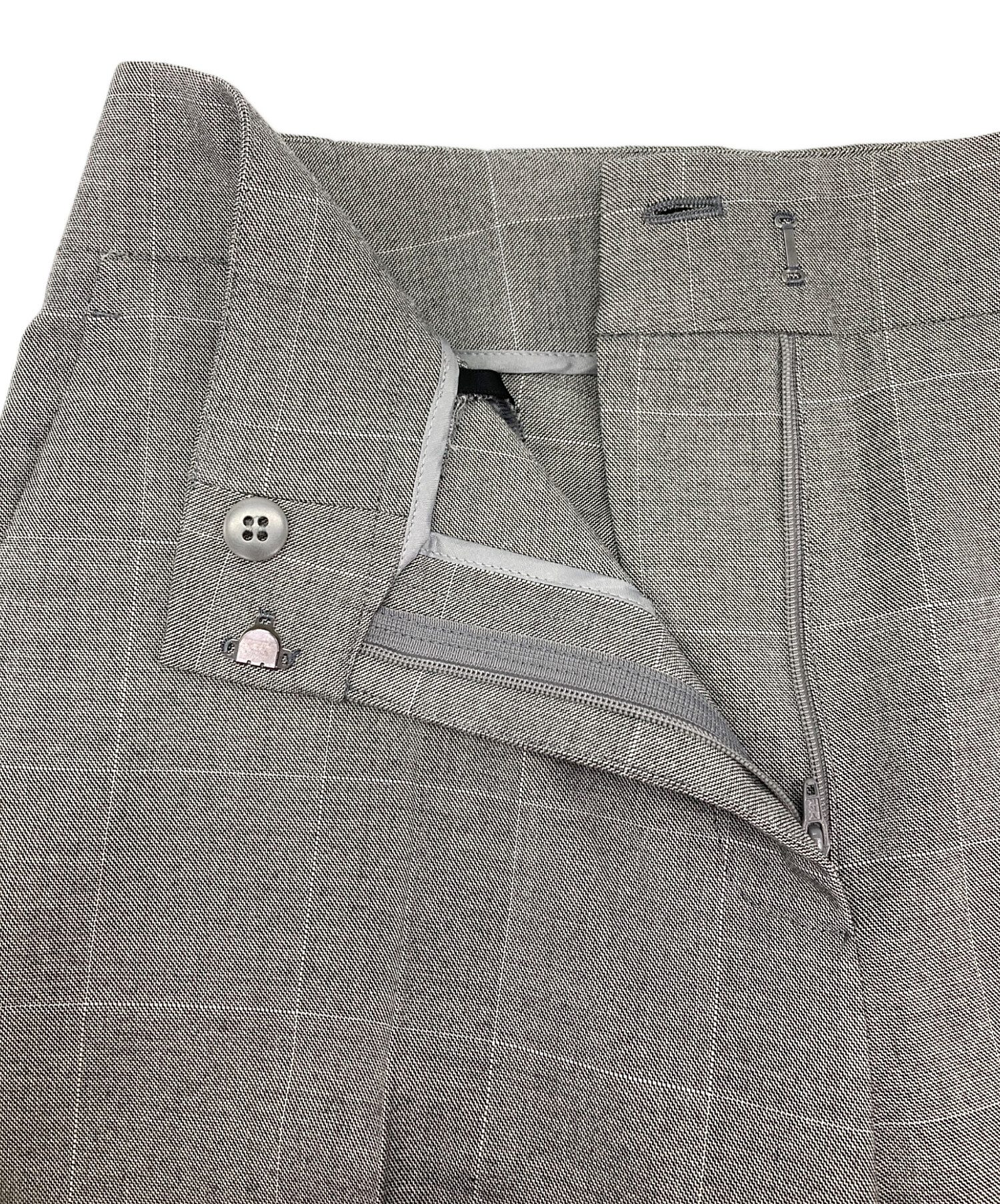 中古・古着通販】icB (アイシービー) ワイドチェックパンツ グレー