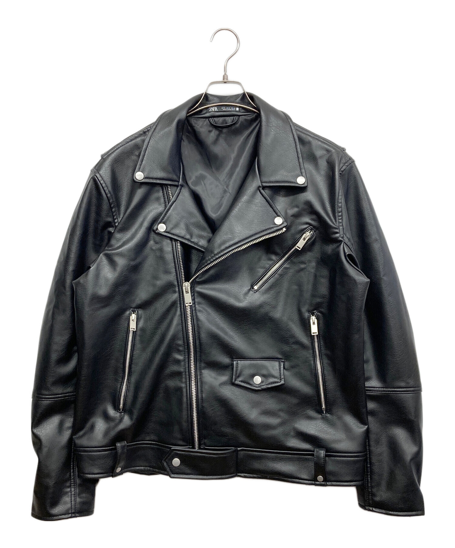 中古・古着通販】ZARA (ザラ) エコレザーライダースジャケット 
