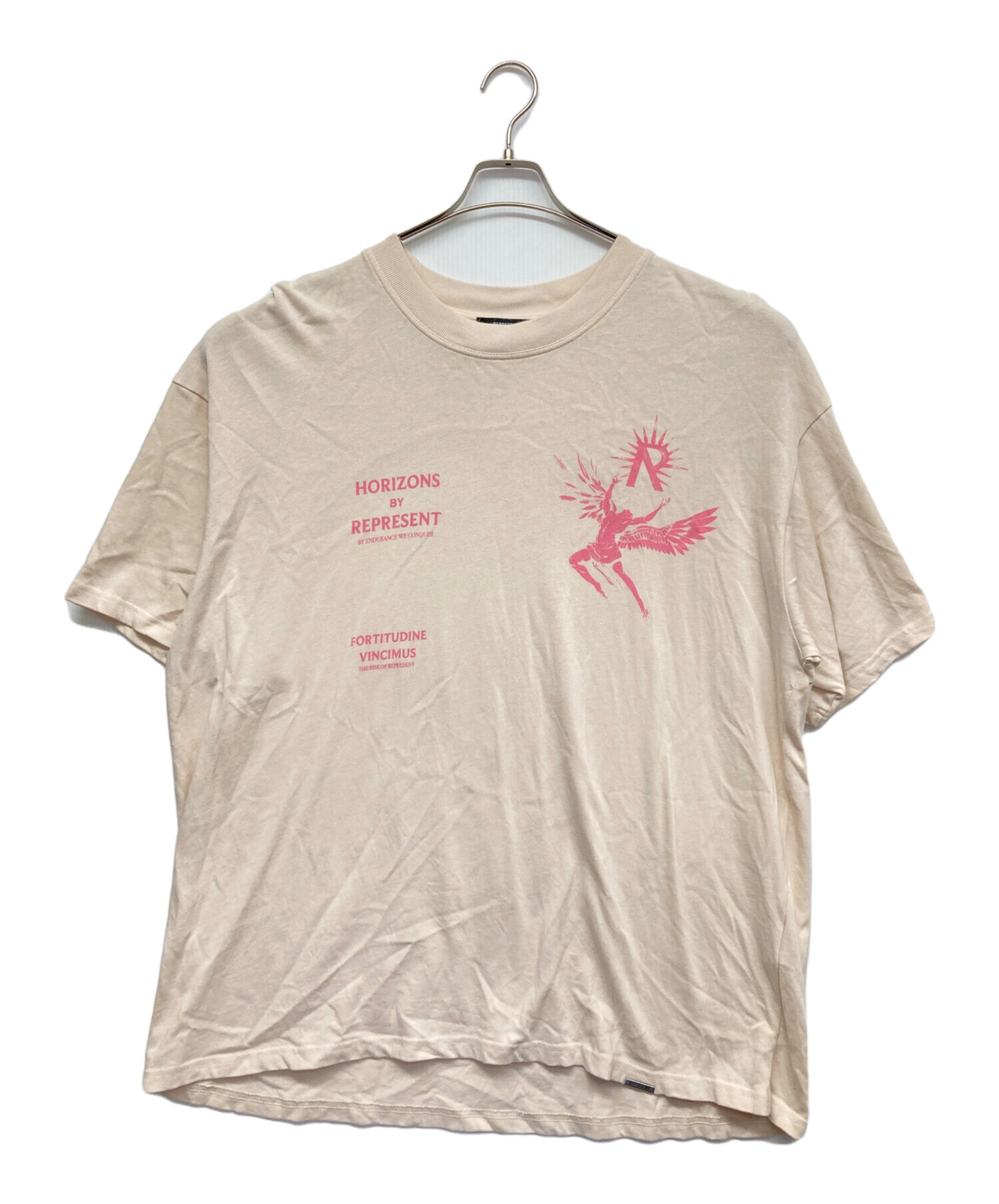 中古・古着通販】REPRESENT (リプレゼント) プリントTシャツ ベージュ 