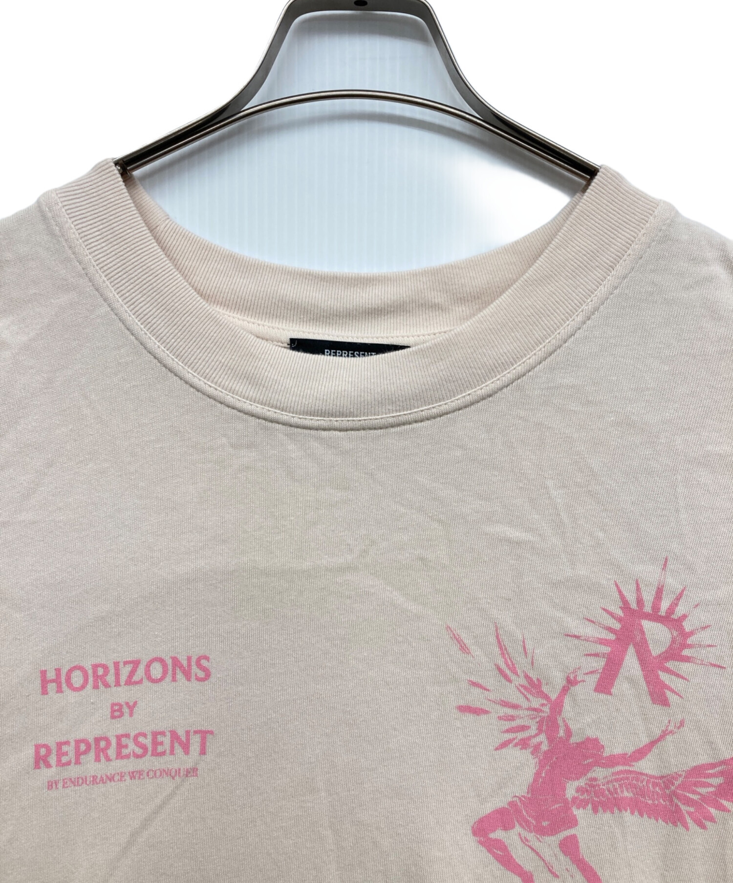 中古・古着通販】REPRESENT (リプレゼント) プリントTシャツ ベージュ 