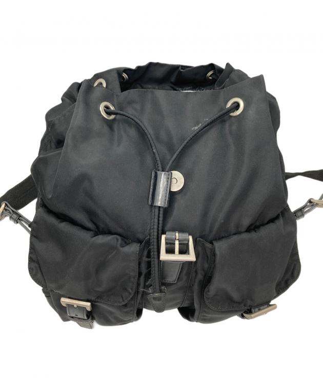 中古・古着通販】PRADA (プラダ) ナイロンバッグパック ブラック