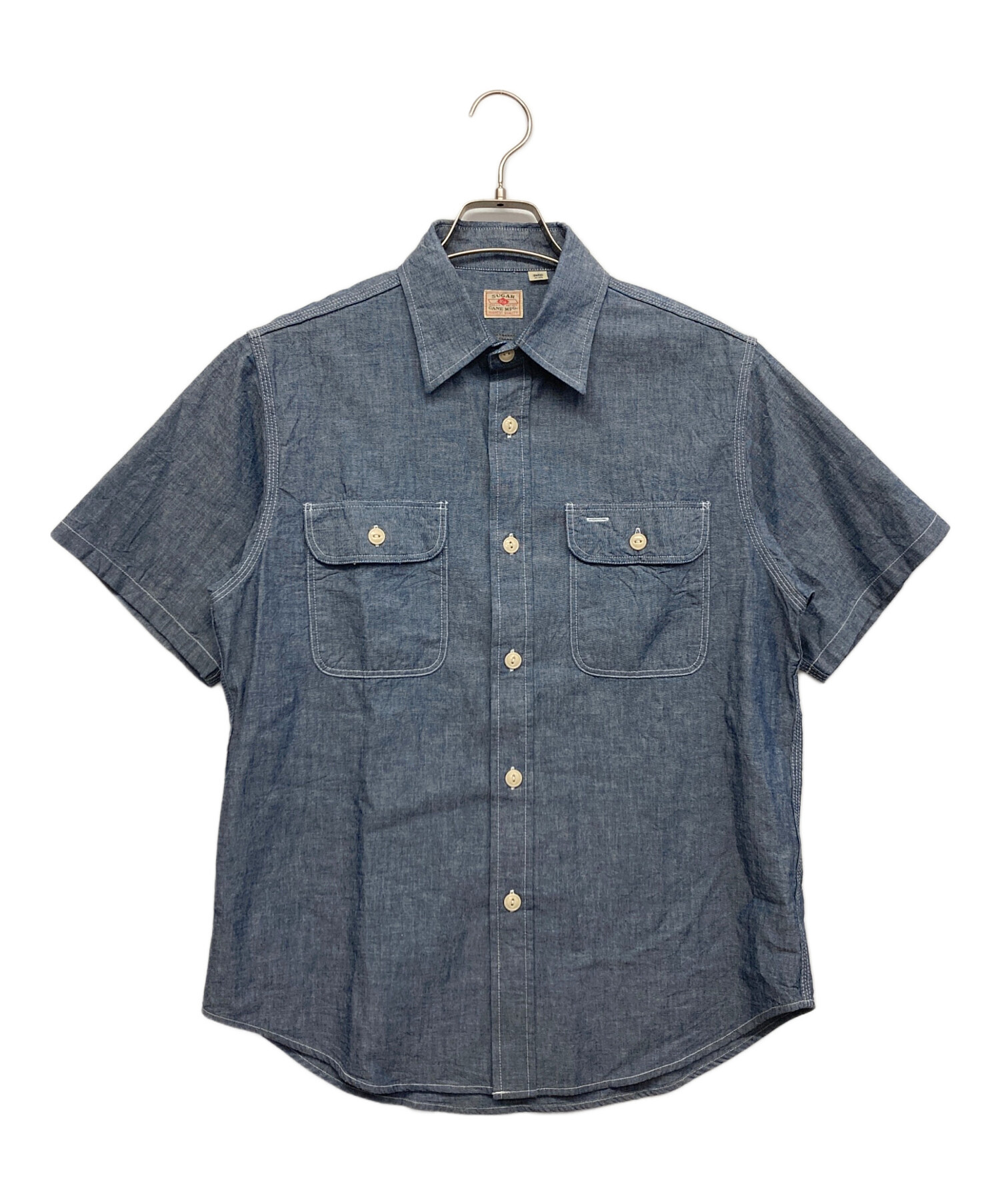 ※値下げ【定番】SUGAR CANE 半袖シャンブレーシャツ M SUGARCANE シュガーケーン シャンブレーシャツ 半袖 値下げ