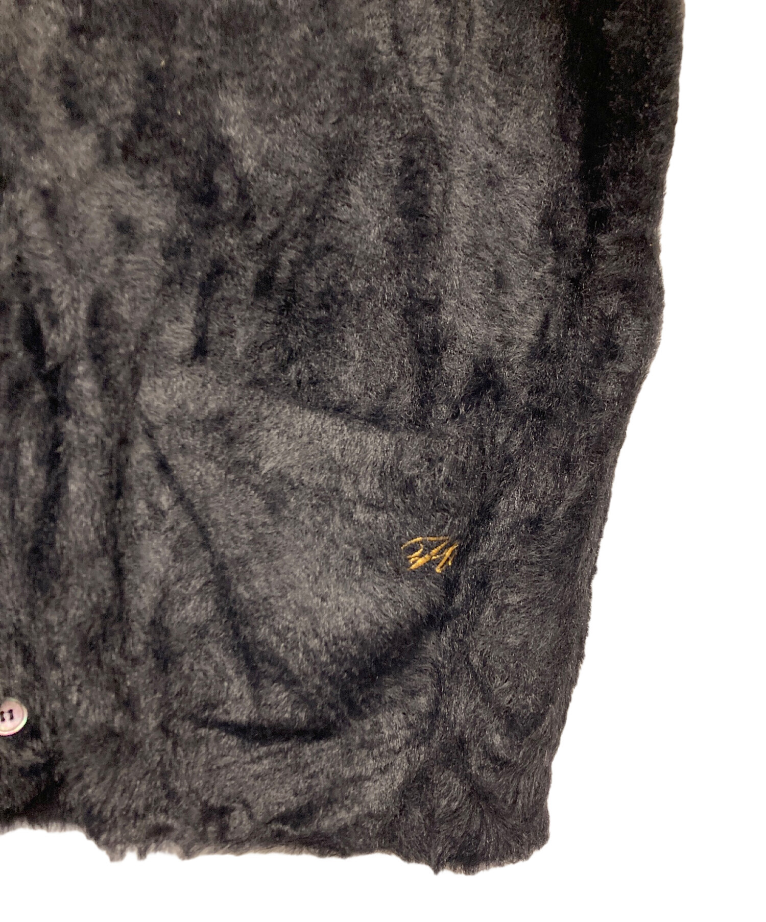 中古・古着通販】FTC (エフティーシー) シャギーカーディガン ブラック