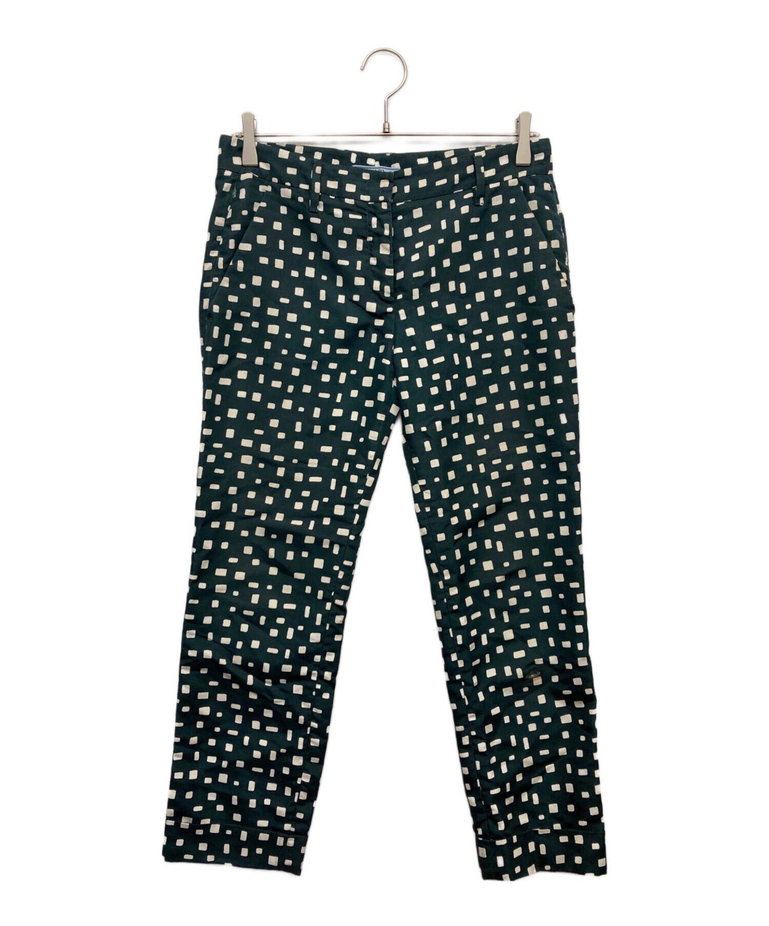 PRADA プラダ ロゴ入り 花柄 パンツ 中古・古着通販】PRADA (プラダ) 総柄パンツ グリーン サイズ:38