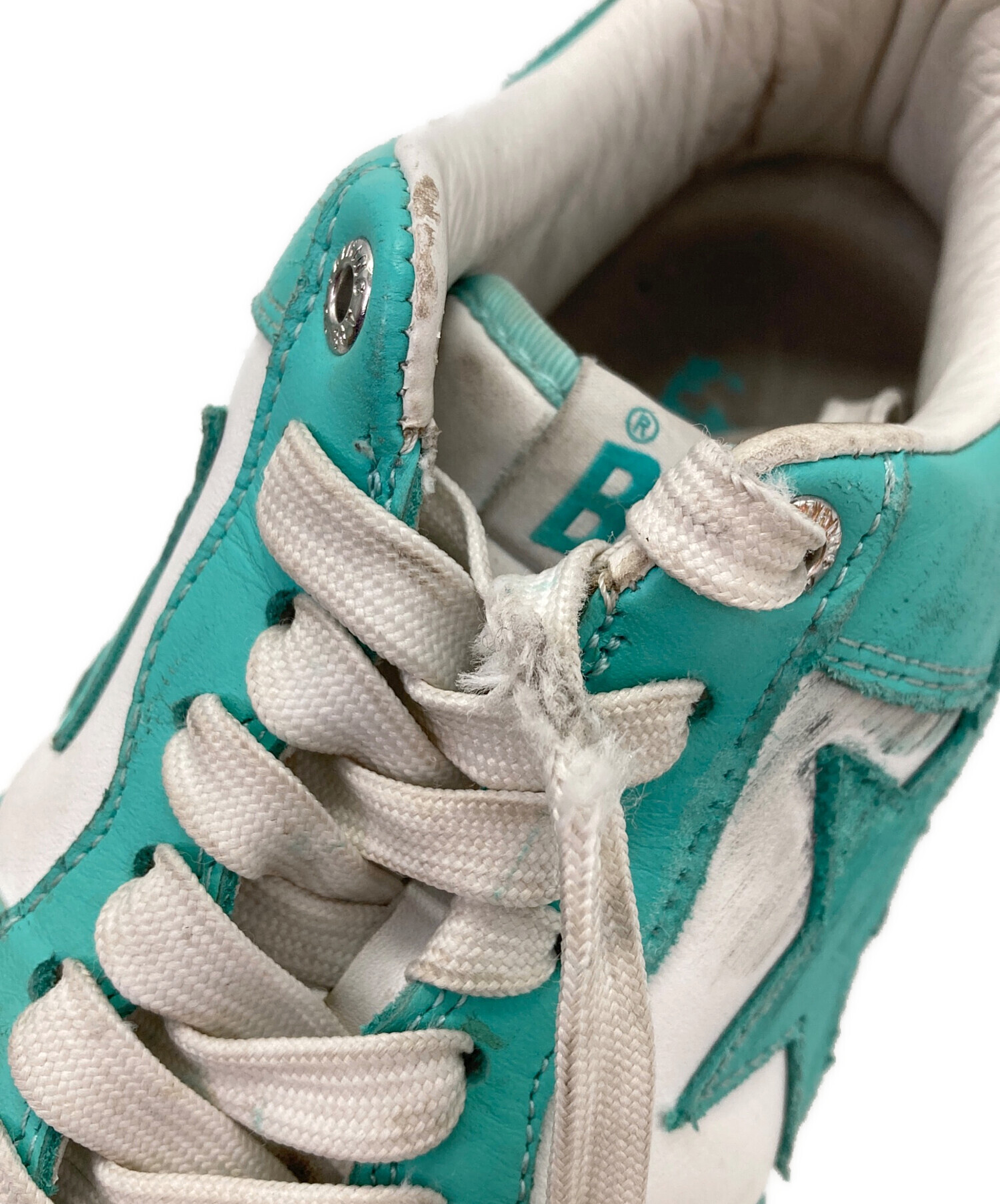 BAPE STA ターコイズブルー光沢レザーローカットスニーカー 28cm 中古・古着通販】A BATHING APE (ア ベイシング エイプ) BAPE STA