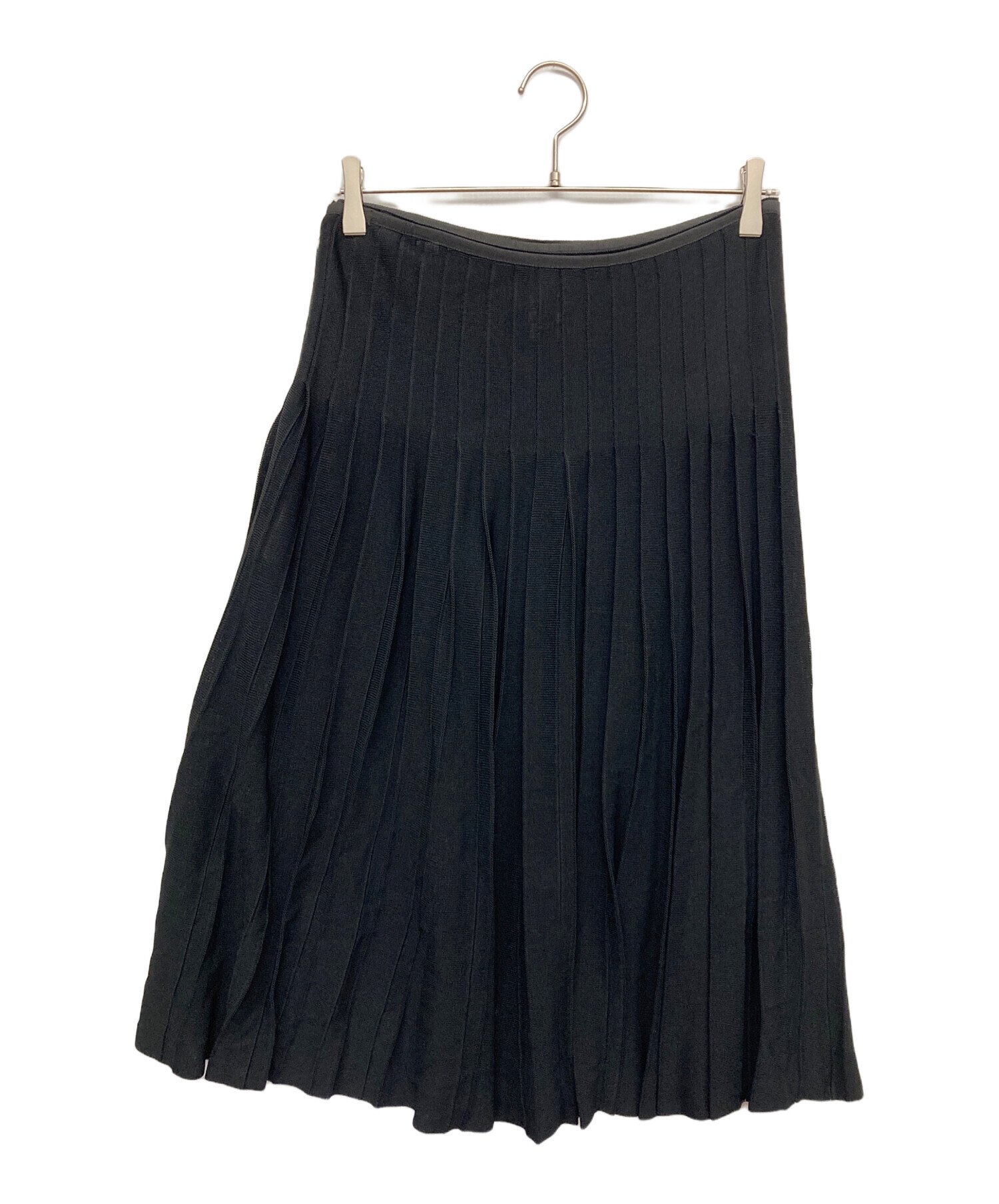 中古・古着通販】CHANEL (シャネル) ニットプリーツスカート ブラック 
