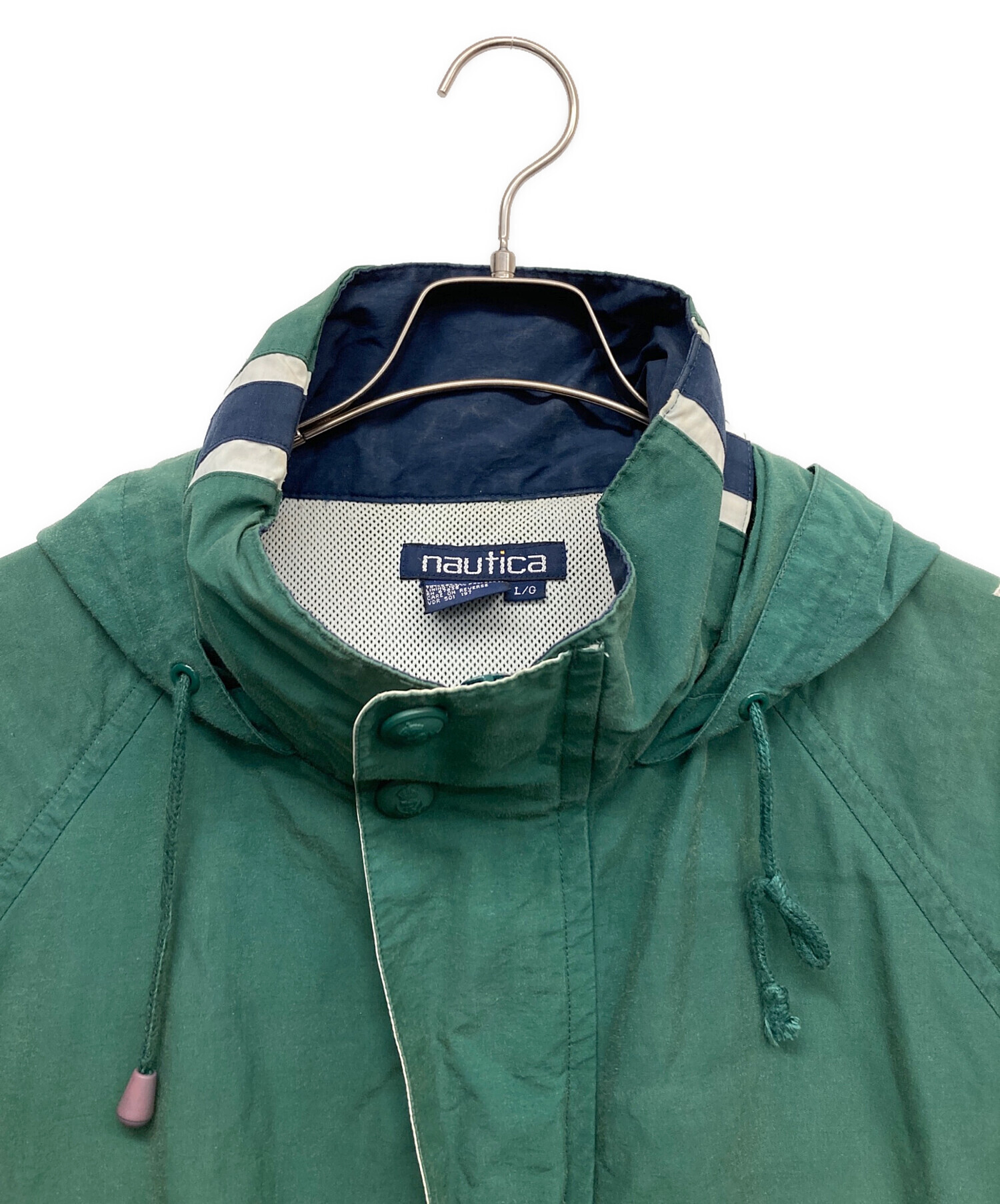 ※ST[Nautica/ノーティカ] オリーブグリーン ボアジャケット 古着 ノーティカ NAUTICA リバーシブル フリースジャケット ワン