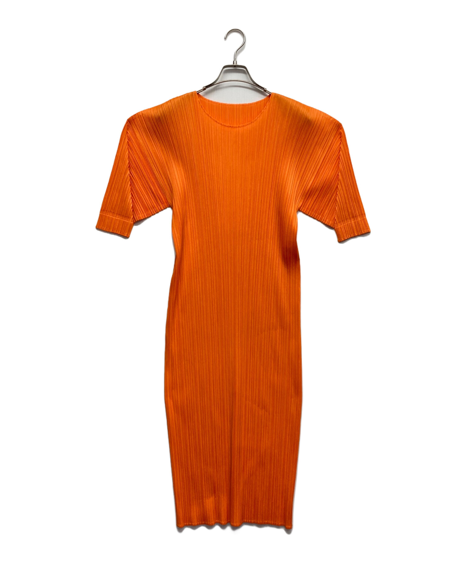 美品PLEATS PLEASE オレンジ 半袖カットソー 中古・古着通販】PLEATS PLEASE (プリーツプリーズ) プリーツ半袖