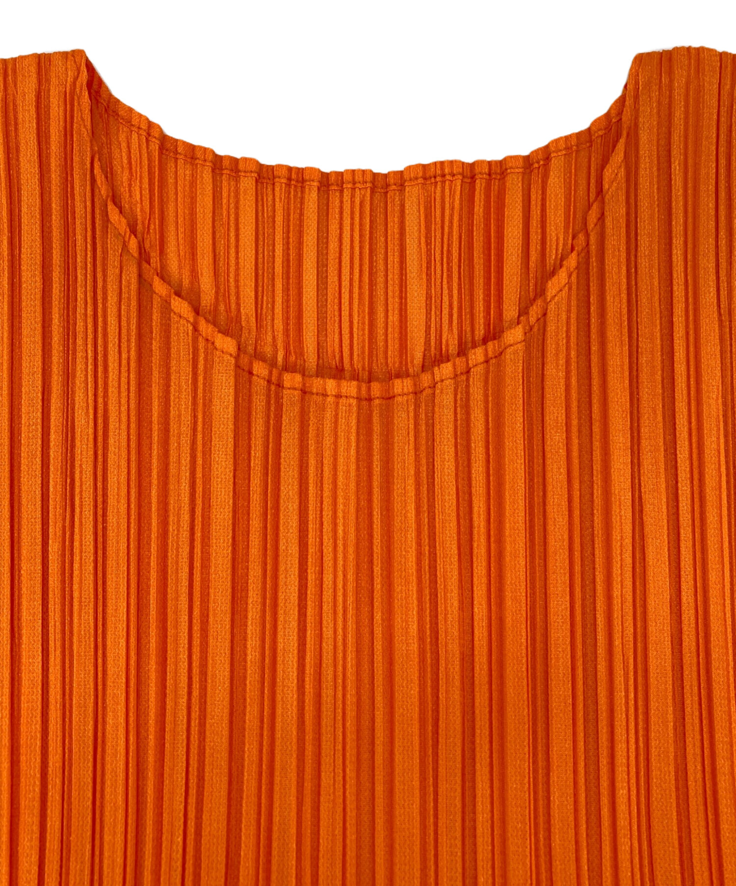 PLEATS PLEASE リブ編みオレンジ系半袖Tシャツ PLEATS PLEASE ISSEY MIYAKE（シャツ/ブラウス(半袖/袖なし)）のフリマ