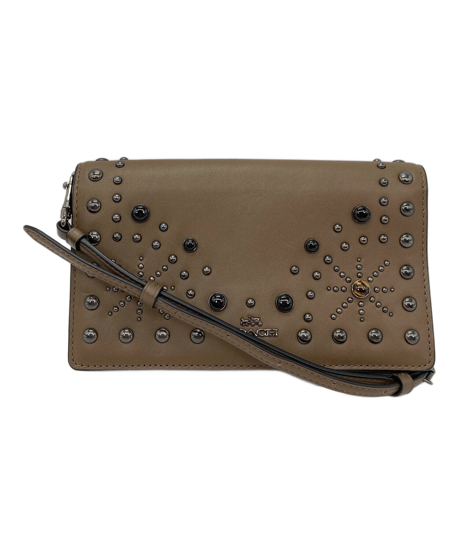 中古・古着通販】COACH (コーチ) レザーウォレットショルダーバッグ 