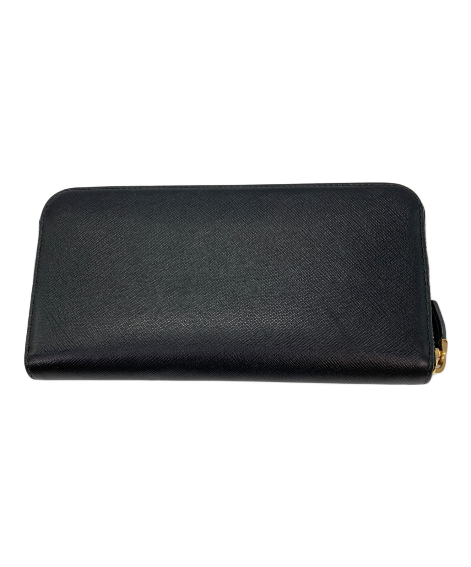中古・古着通販】PRADA (プラダ) ラウンドジップウォレット ブラック 