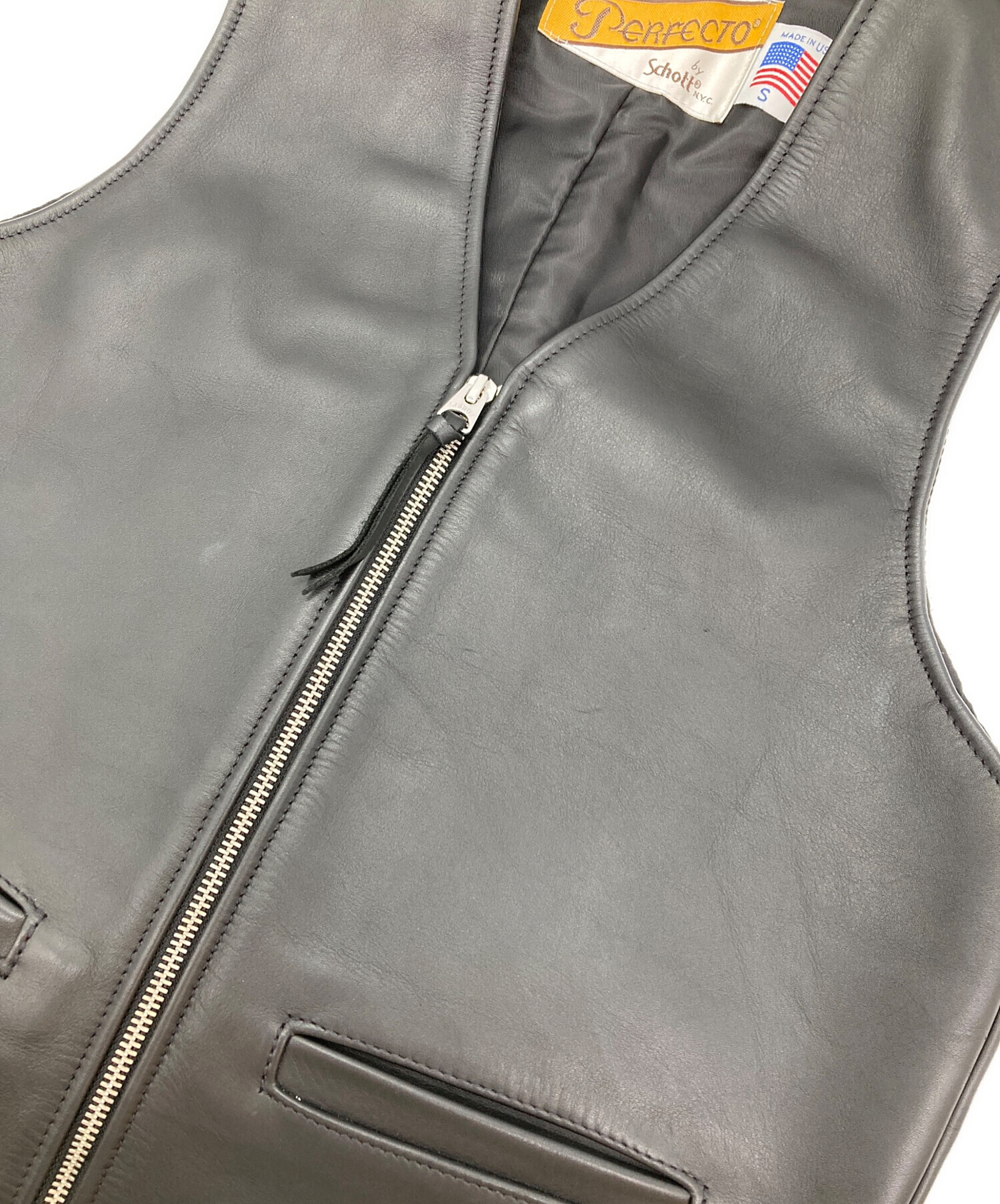 中古・古着通販】Schott (ショット) 193V レザーベスト ブラック