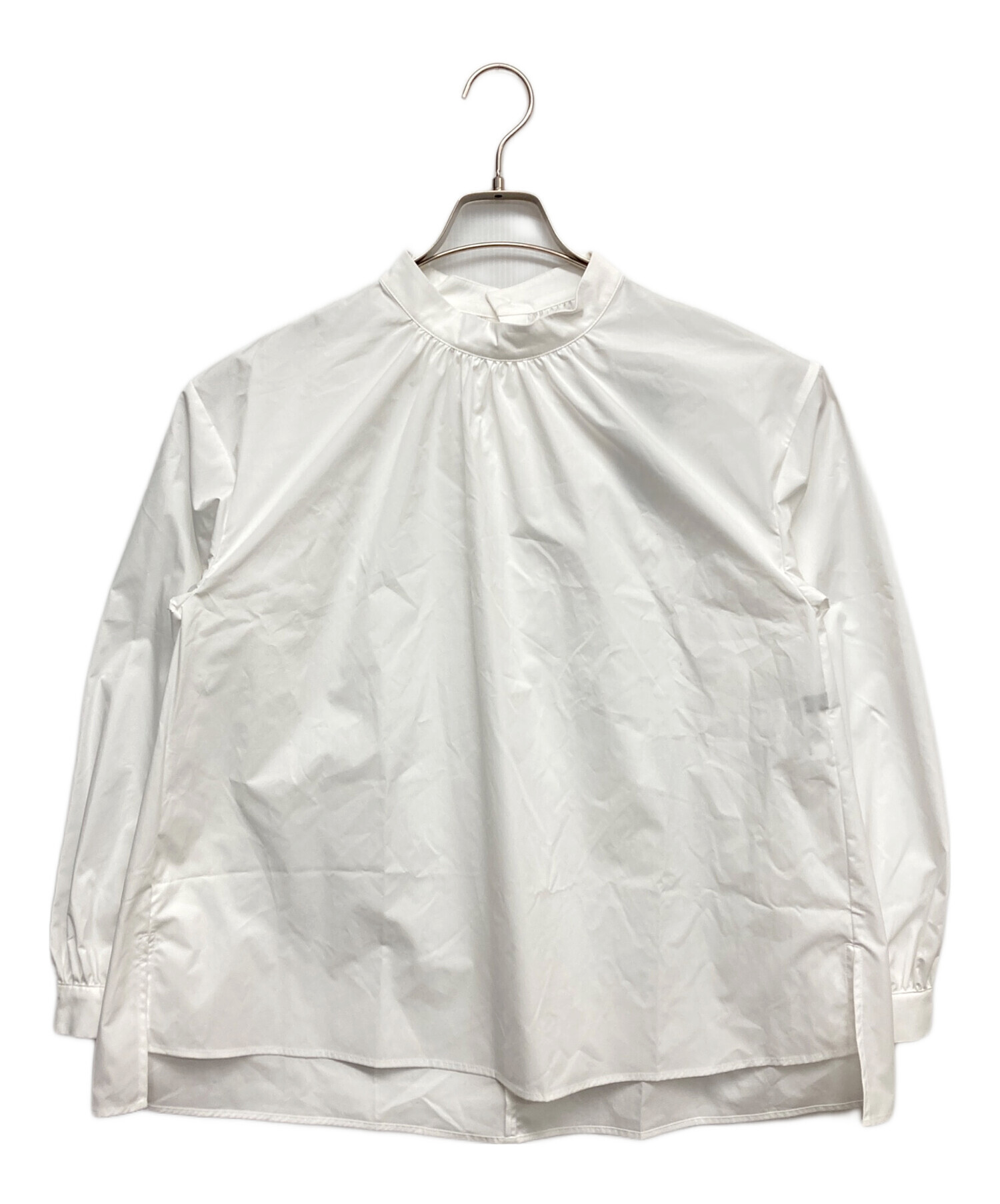 preloved サージカルブラウス ホワイト 中古・古着通販】PLST (プラステ) ハイネックギャザーブラウス