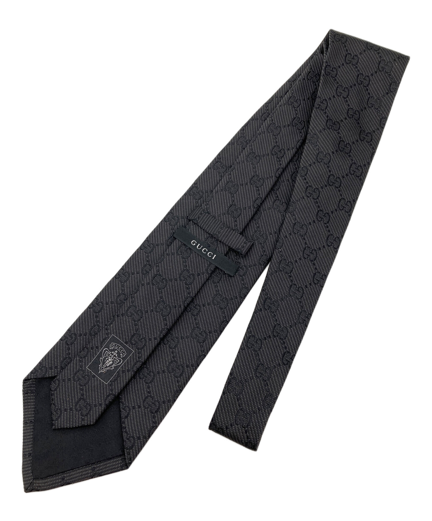 中古・古着通販】GUCCI (グッチ) シルクネクタイ ブラック サイズ:無し