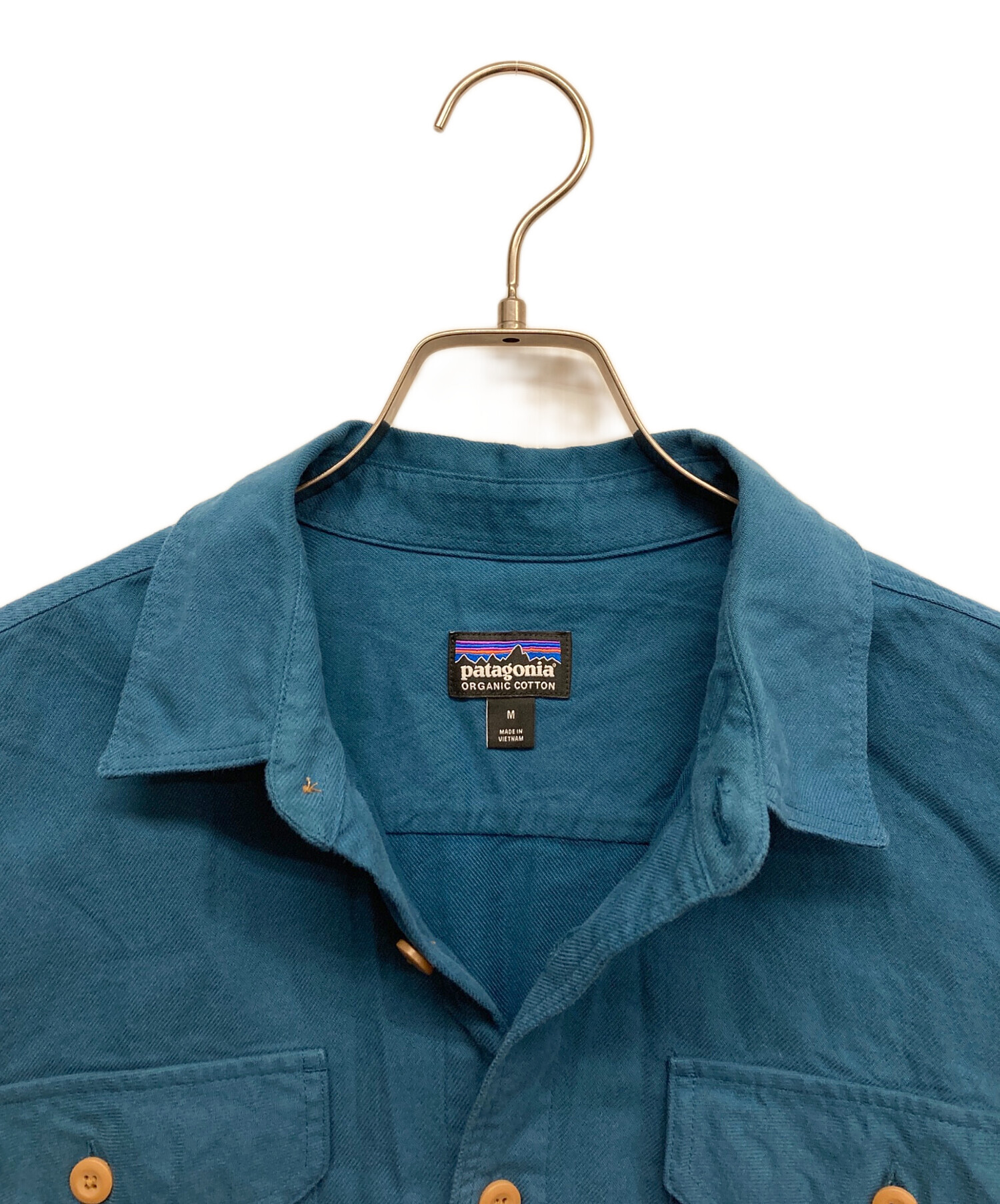 00s Patagonia オンブレシャツ 青緑 古着 00s Patagonia オンブレ