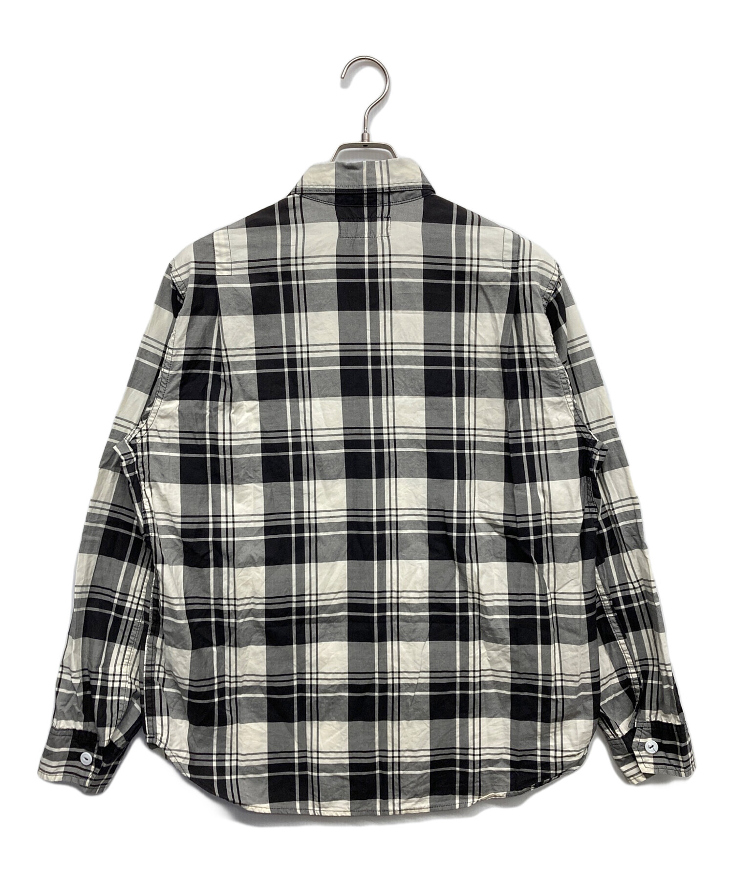 【定価35200円】新品 SASSAFRAS チェック シャツジャケット 中古・古着通販】SASSAFRAS (ササフラス) チェックシャツ ブラック
