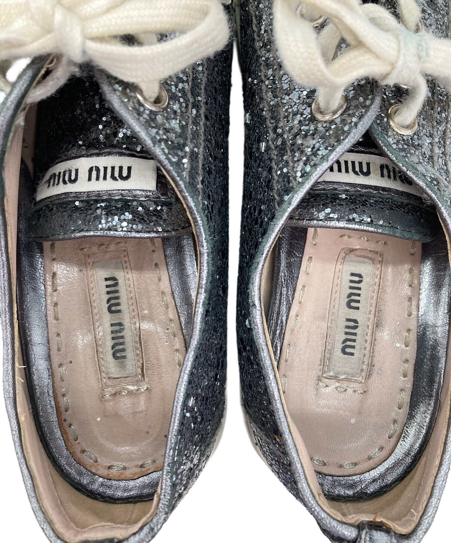 中古・古着通販】MIU MIU (ミュウミュウ) グリッターメタルトゥ