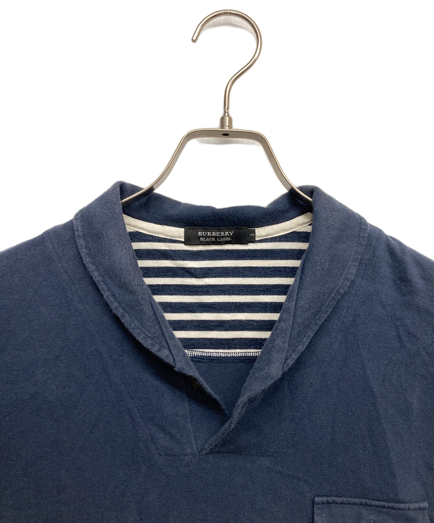 BURBERRY BLACK LABEL ネイビー ポロニット 中古・古着通販】BURBERRY BLACK LABEL (バーバリーブラックレーベル