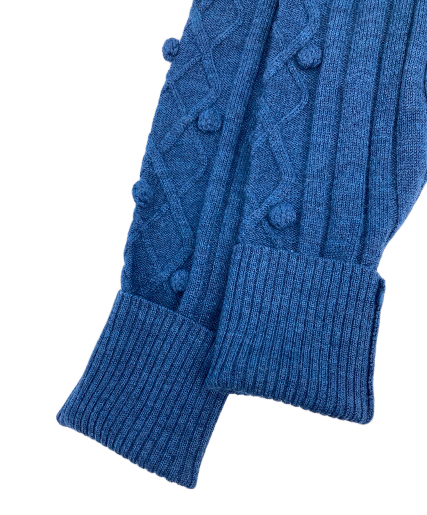 M's GRACY　エムズグレイシー　ケーブル編み　パフスリーブ　ニット 中古・古着通販】M'S GRACY (エムズグレイシー) リボン付きリブニット