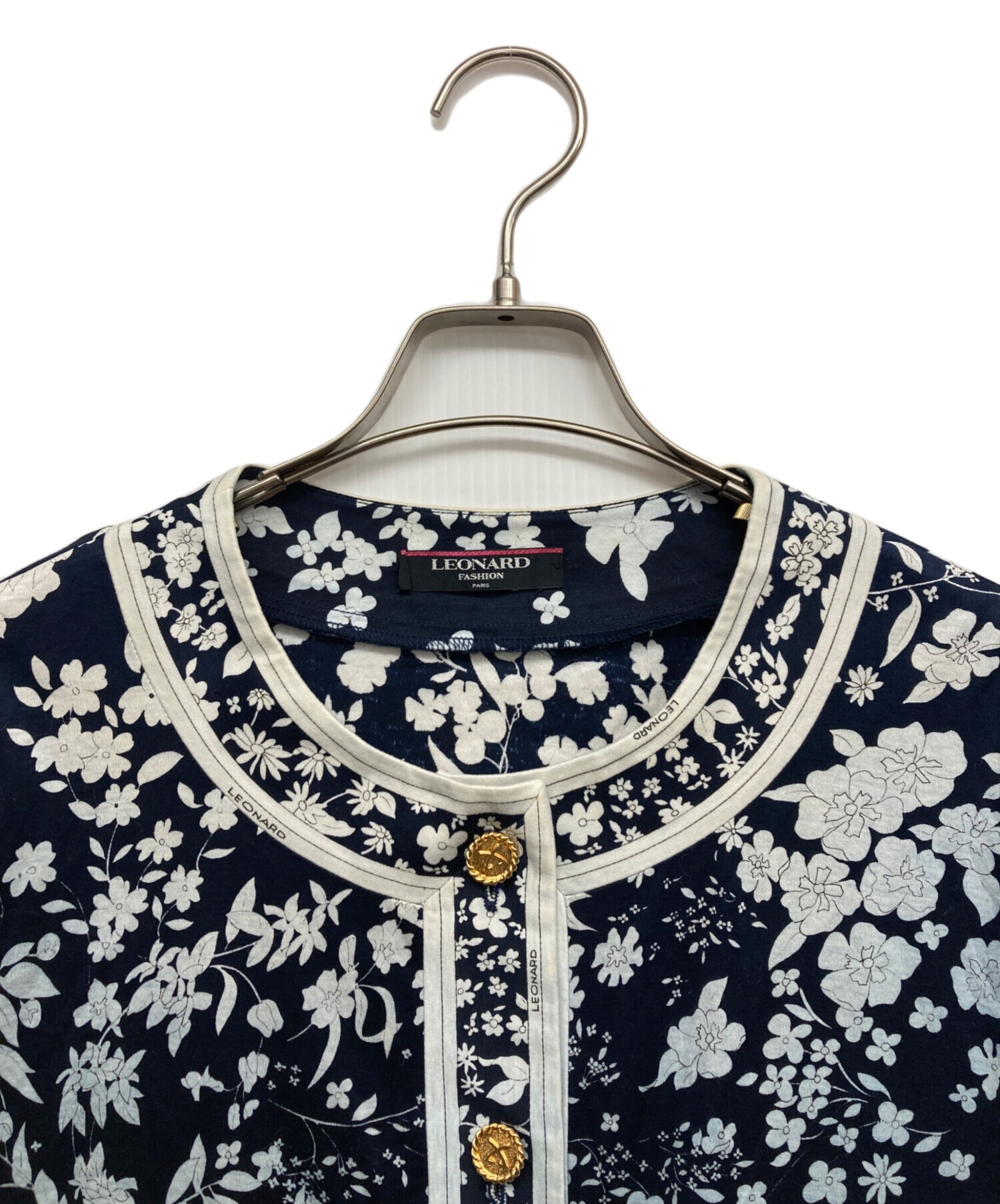中古・古着通販】LEONARD (レオナール) 花柄カーディガン ブルー