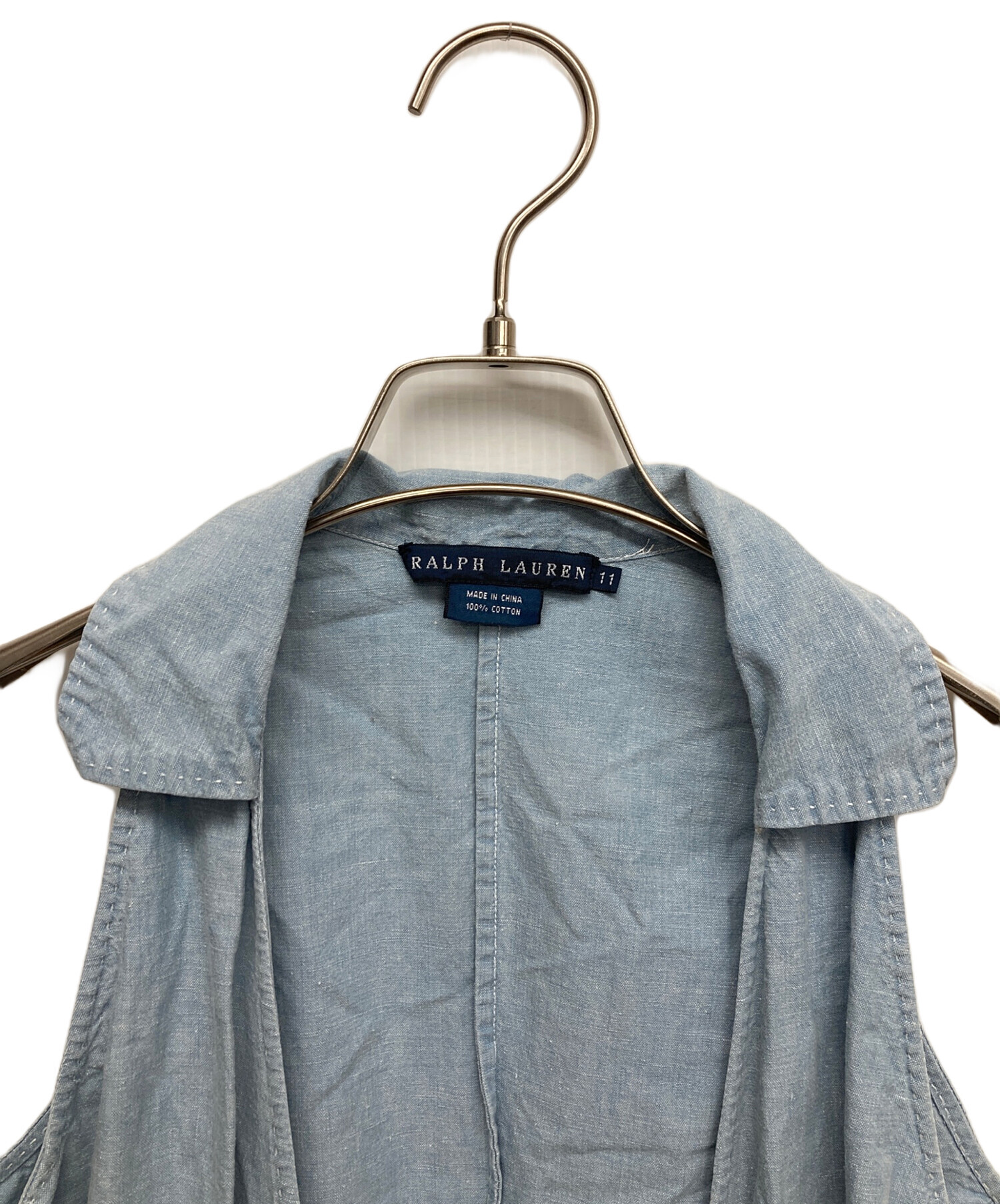 RALPH LAUREN ノースリーブワンピース 11 グレー 中古・古着通販】RALPH LAUREN (ラルフローレン) ノースリーブ