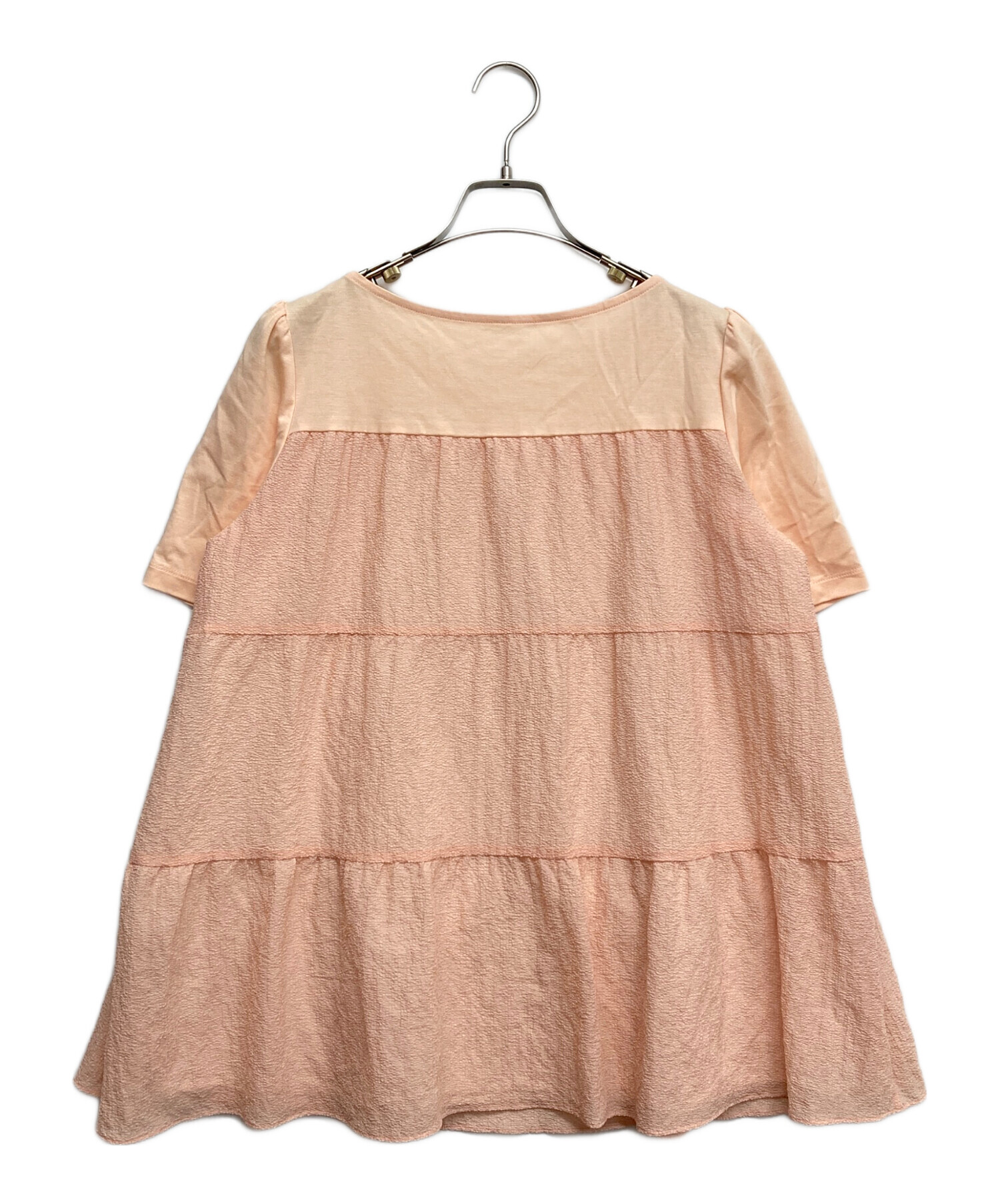 新品タグ付【TO BE  CHICトゥービーシック】チュニックブラウス 薄ピンク 中古・古着通販】TO BE CHIC (トゥービーシック) バンピーリップス