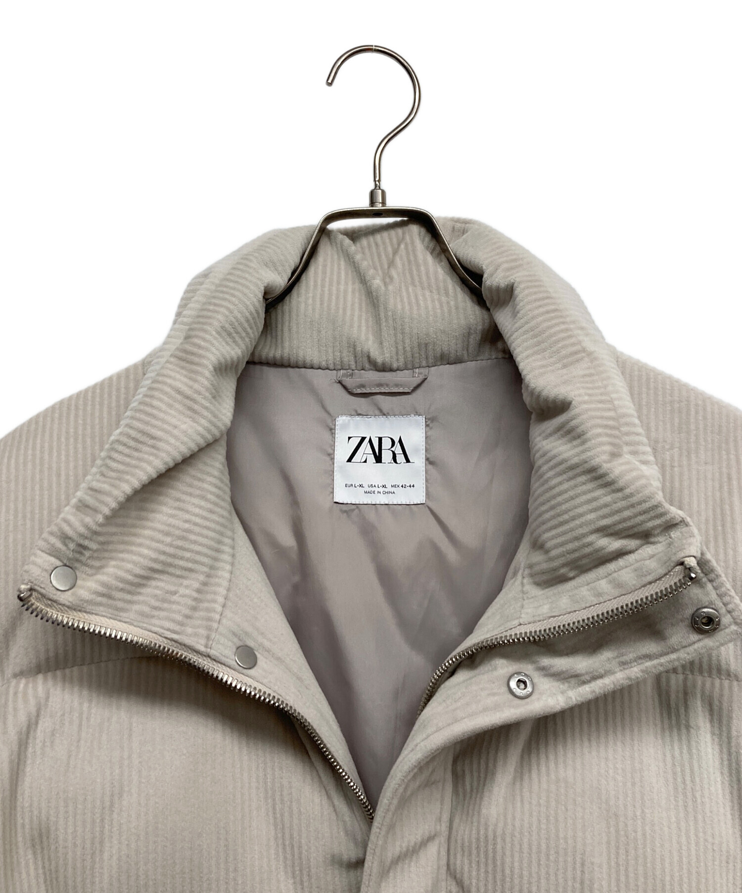 中古・古着通販】ZARA (ザラ) 中綿ジャケット ベージュ サイズ:L-XL 