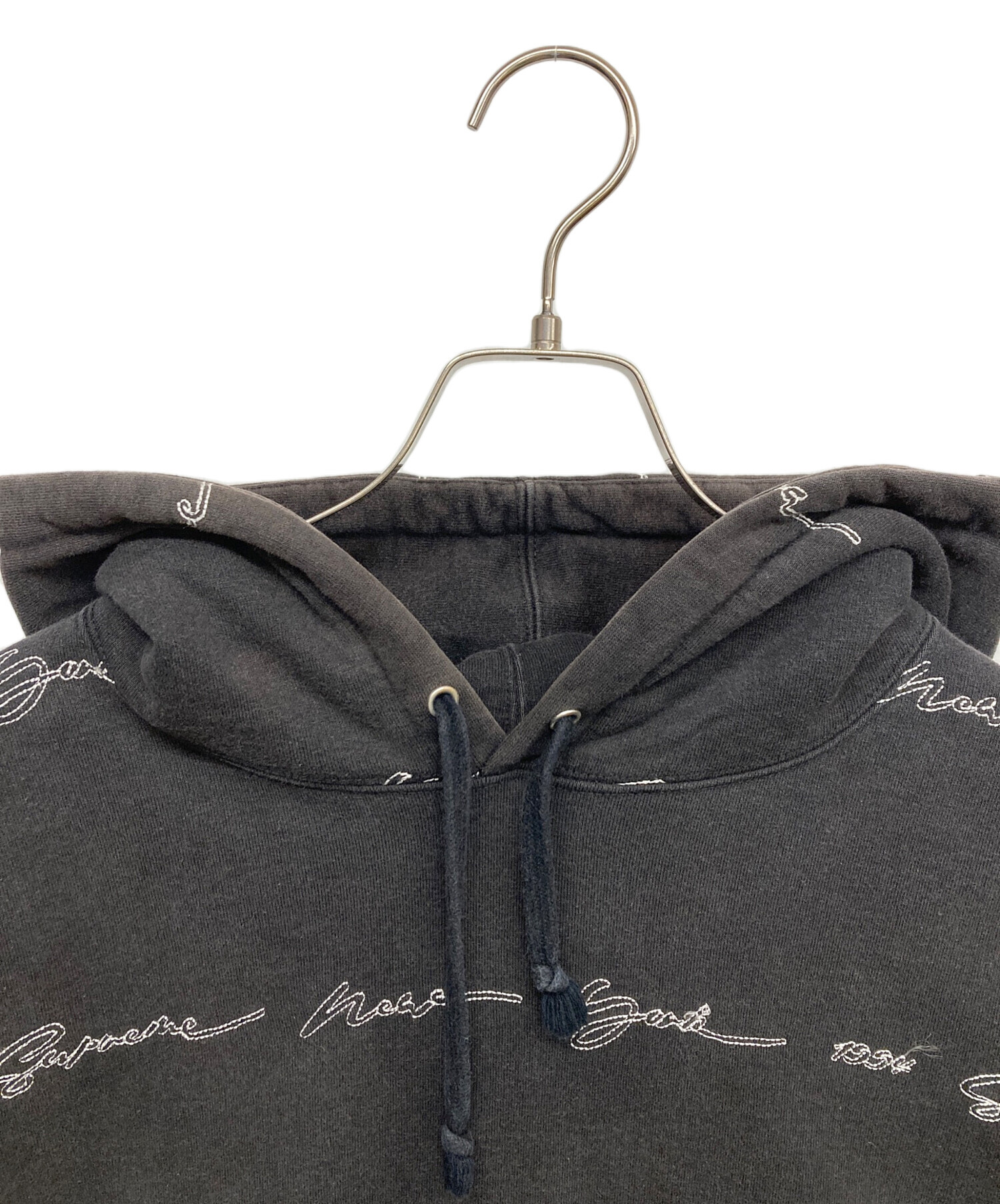 【美品】シュプリーム Script Stripe パーカー Mサイズ ブラック 中古・古着通販】Supreme (シュプリーム) Script Stripe Hooded