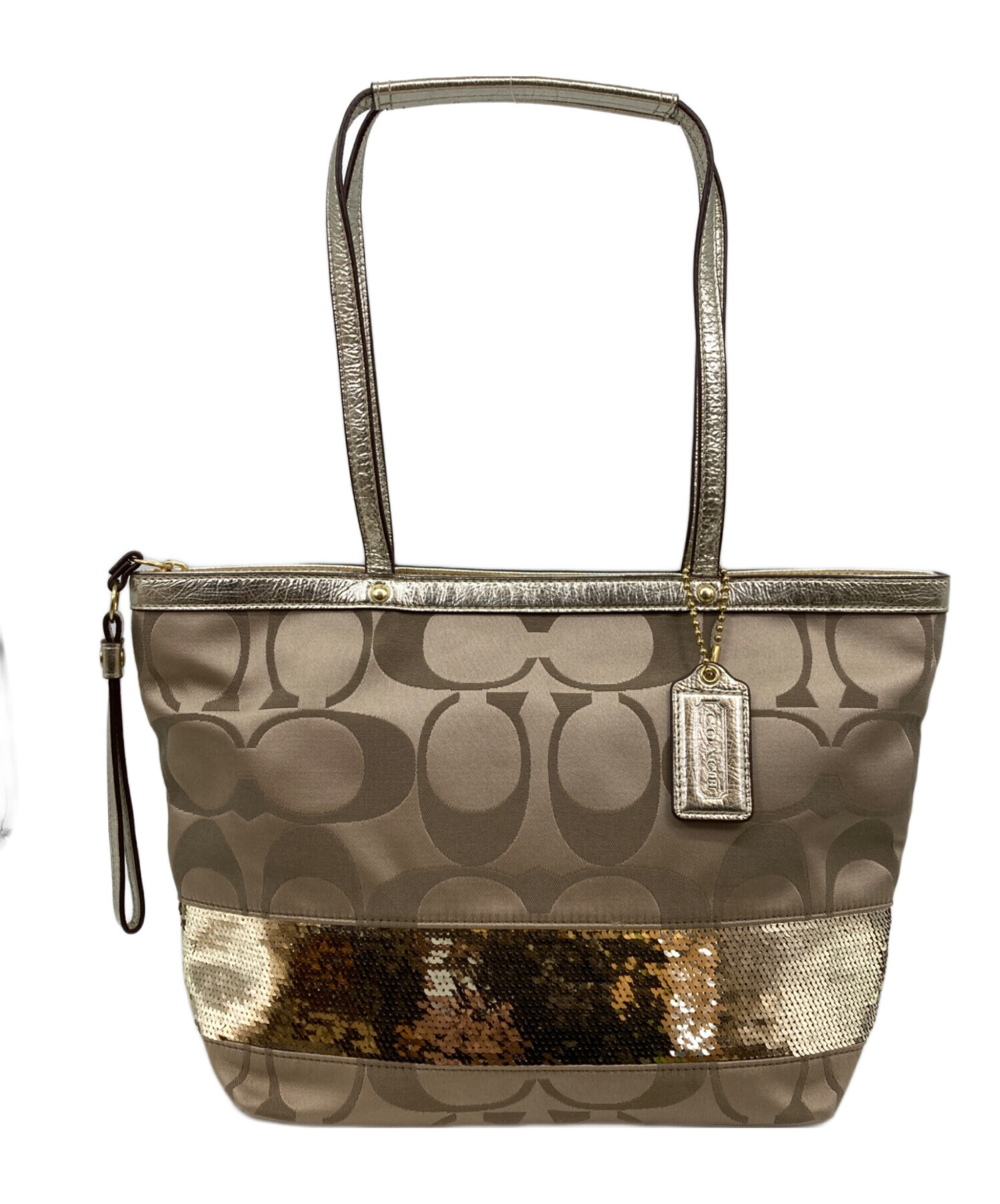 中古・古着通販】COACH (コーチ) ハンドバッグ ゴールド｜ブランド 