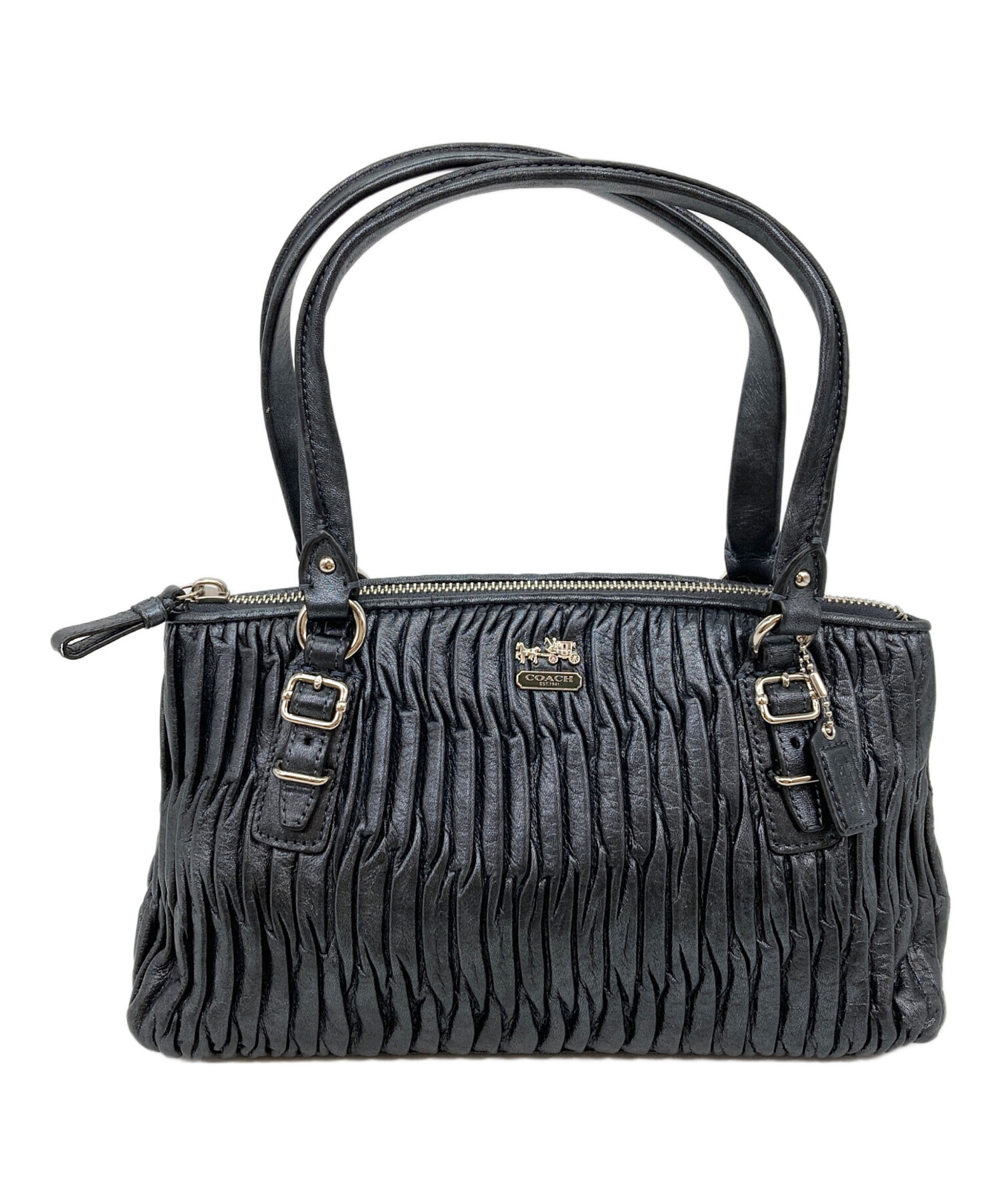 コーチ COACH ハンドバッグ マディソンギャザー レザー ブラック 