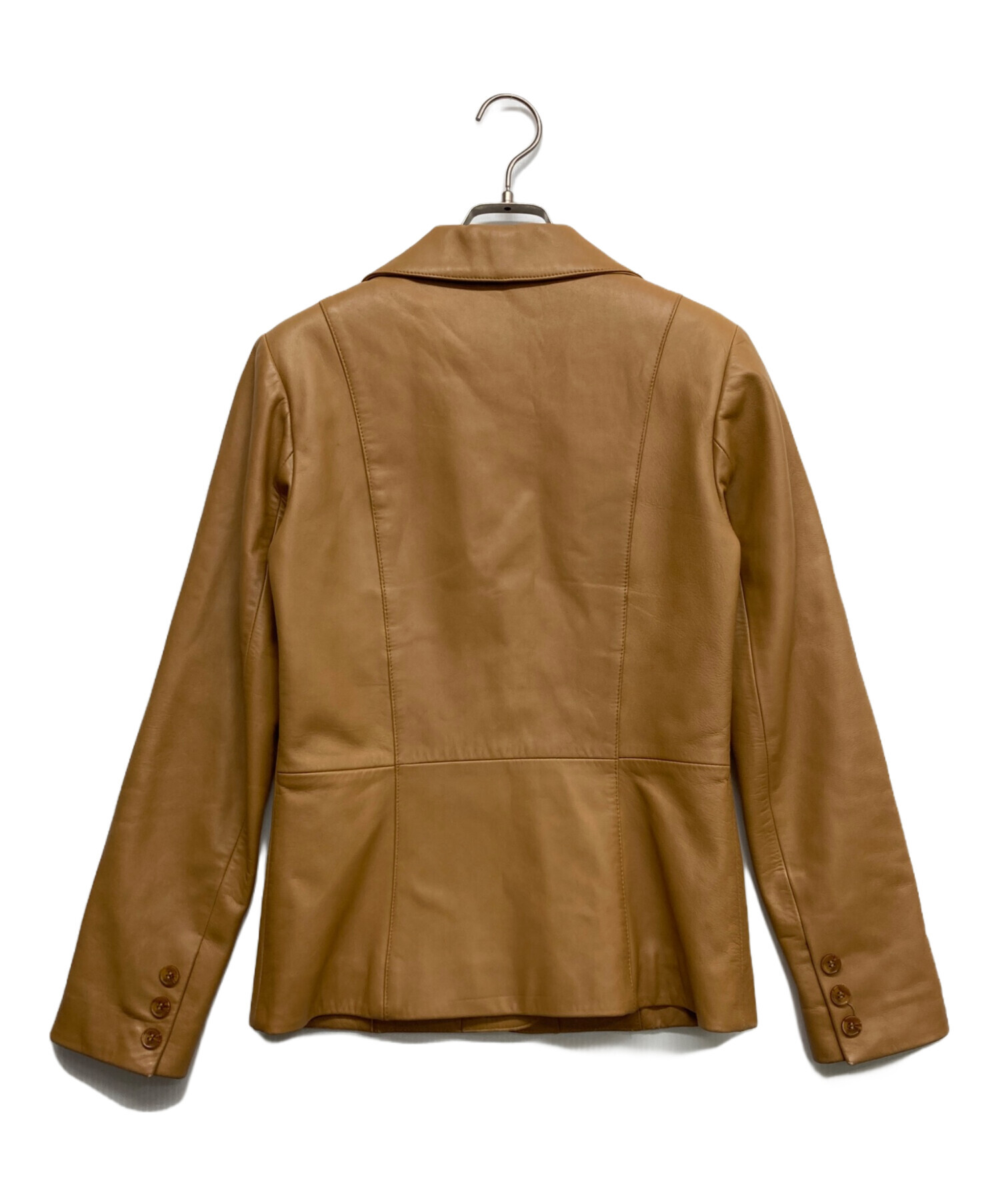 中古・古着通販】WOOLEA (ウーリア) ラムレザージャケット ブラウン 