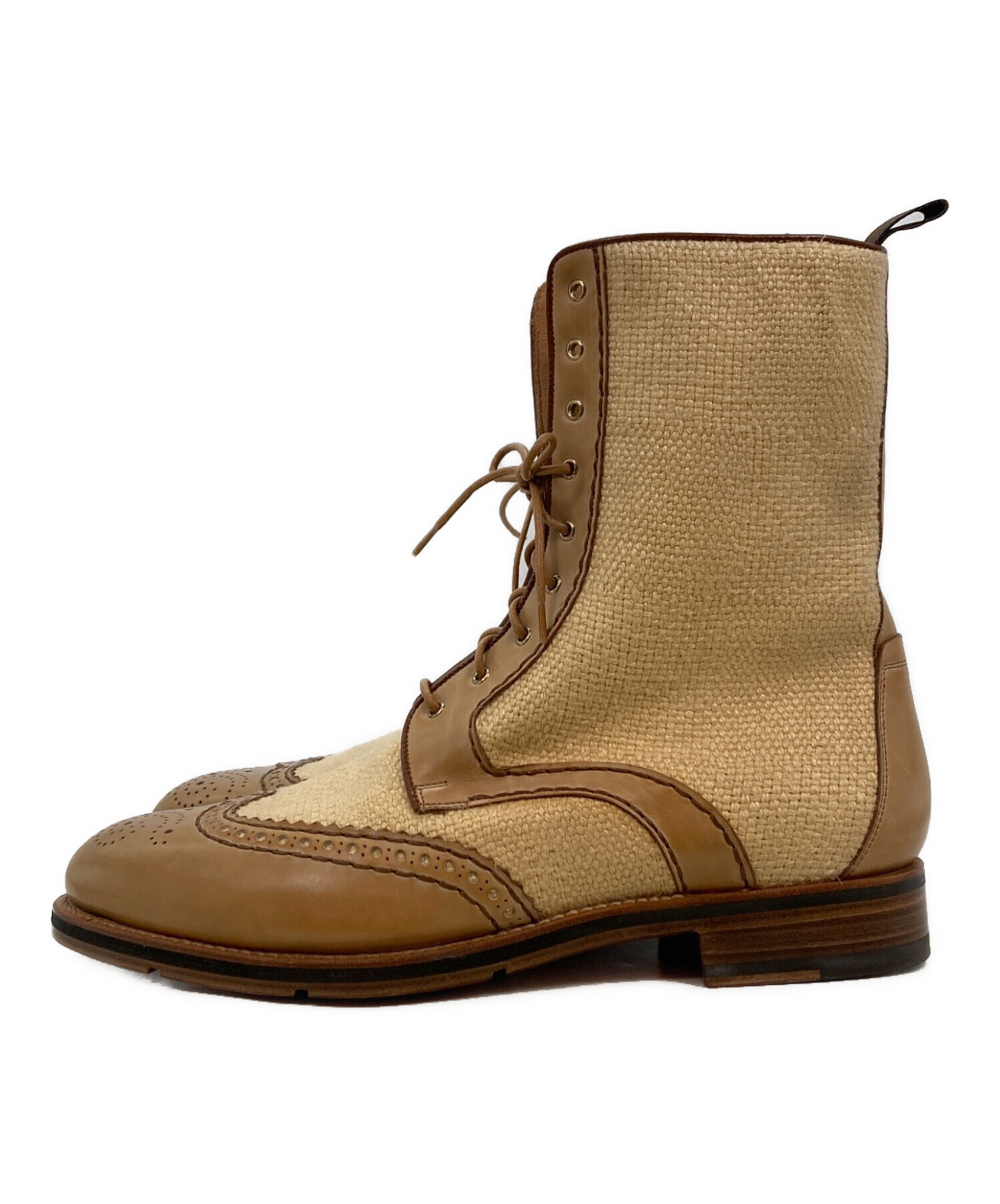 中古・古着通販】Santoni (サントーニ) ウェスタンブーツ ベージュ