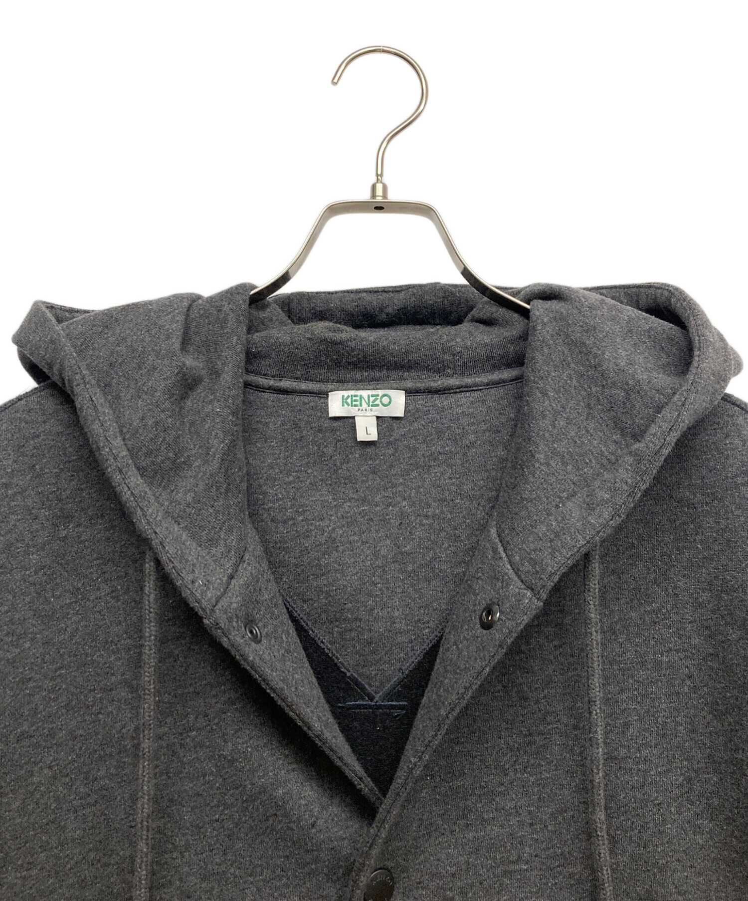 中古・古着通販】KENZO (ケンゾー) フーデッドコート グレー サイズ:L