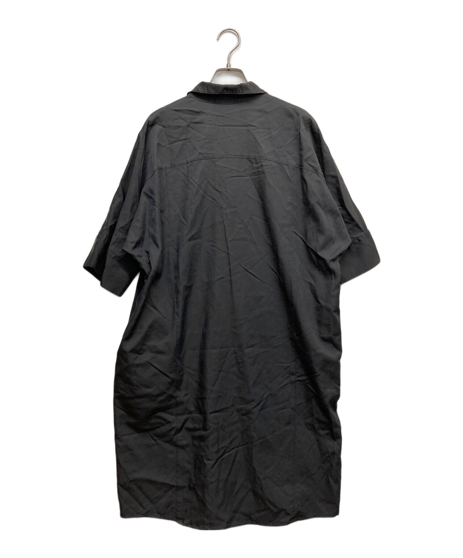 中古・古着通販】icB (アイシービー) 半袖シャツワンピース ブラック