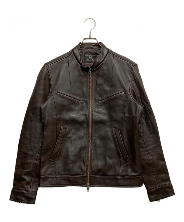 メンズ・ビギ　レザーライダースジャケット　LLサイズ MEN'S BIGI（メンズビギ） 革ジャン ライダース クロームタンニング